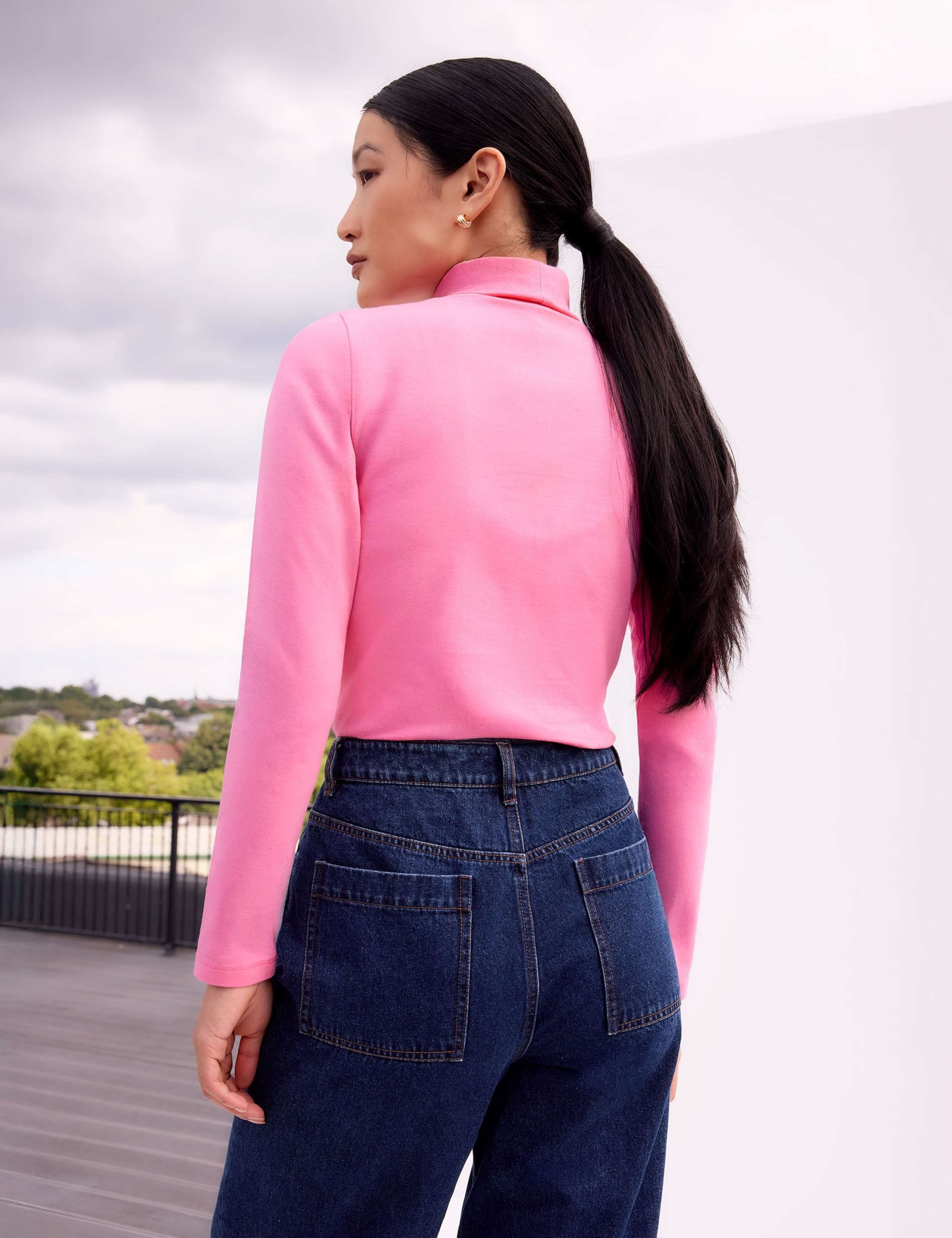 Cotton Blend Roll Neck Top 2 of 3