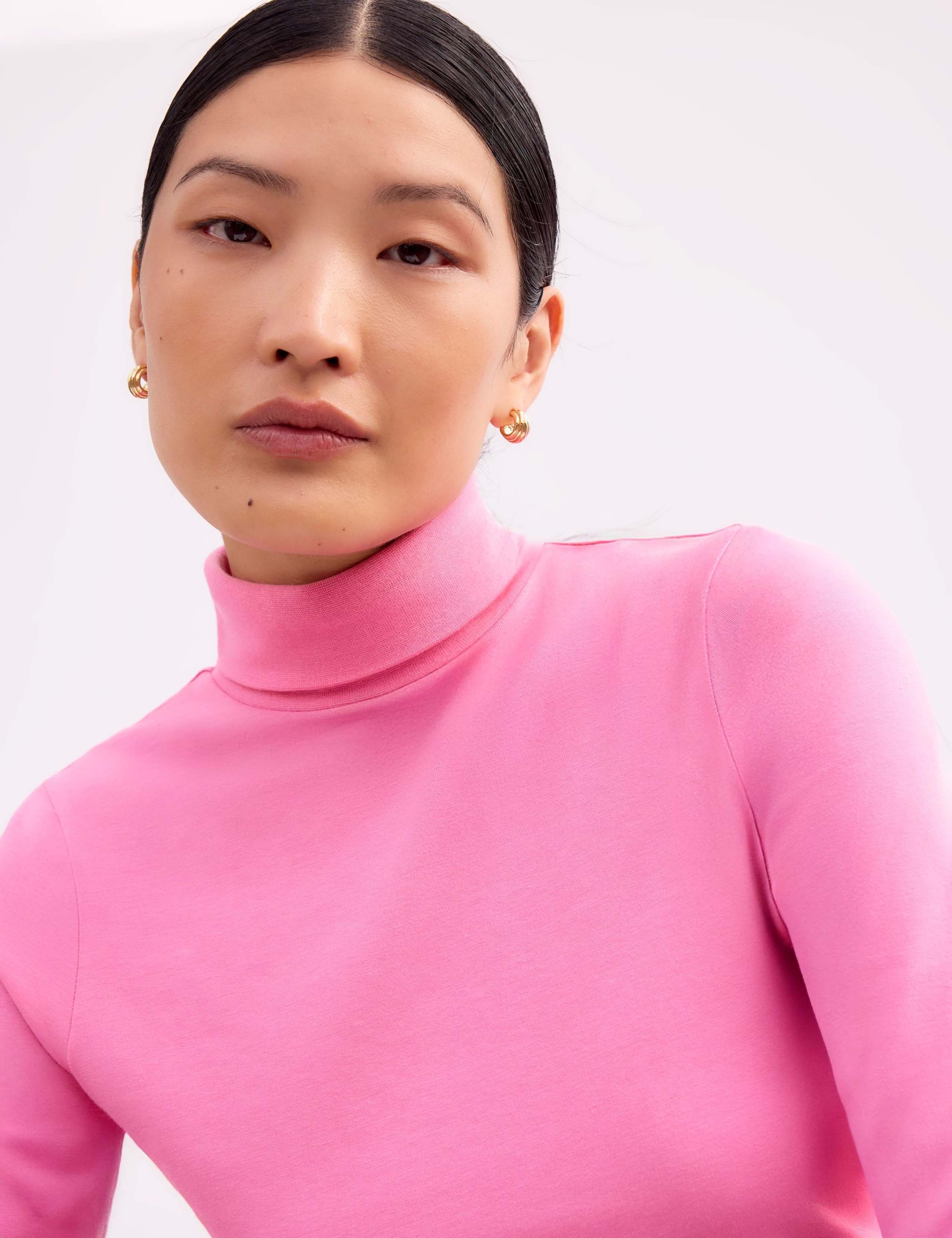 Cotton Modal Blend Roll Neck Top 3 of 3