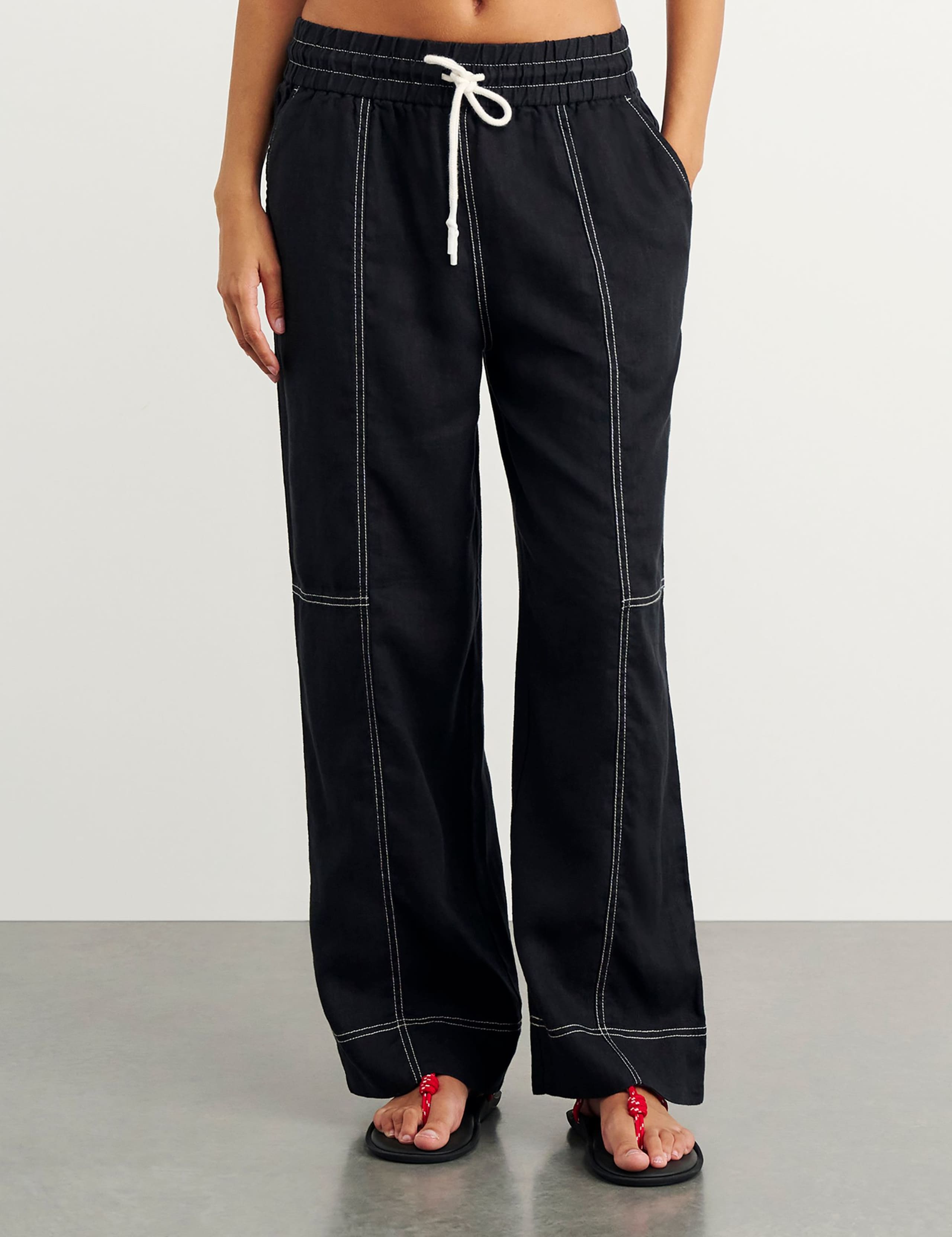 Pure Linen Wide Leg Trousers 4 of 7