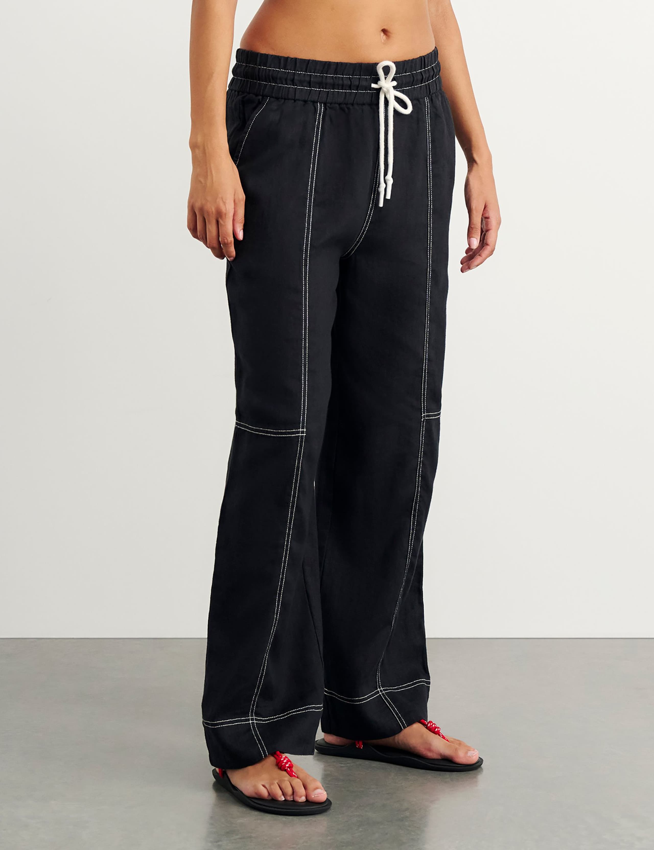 Pure Linen Wide Leg Trousers 5 of 7