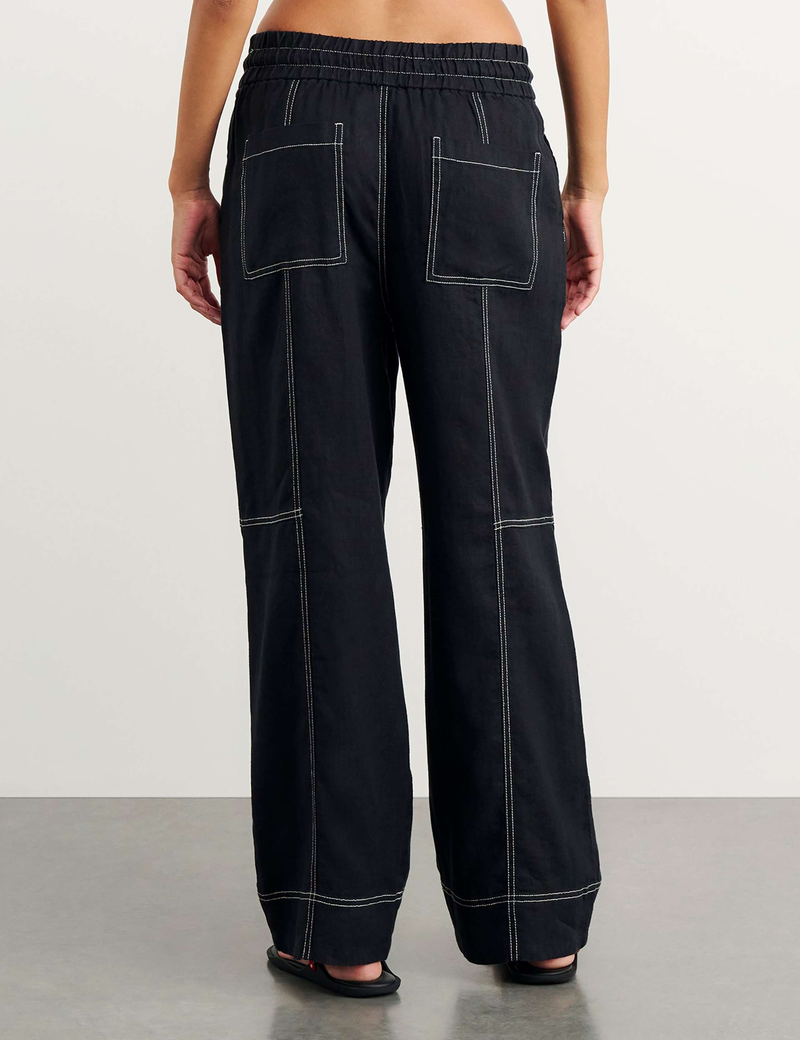 Pure Linen Wide Leg Trousers 6 of 7