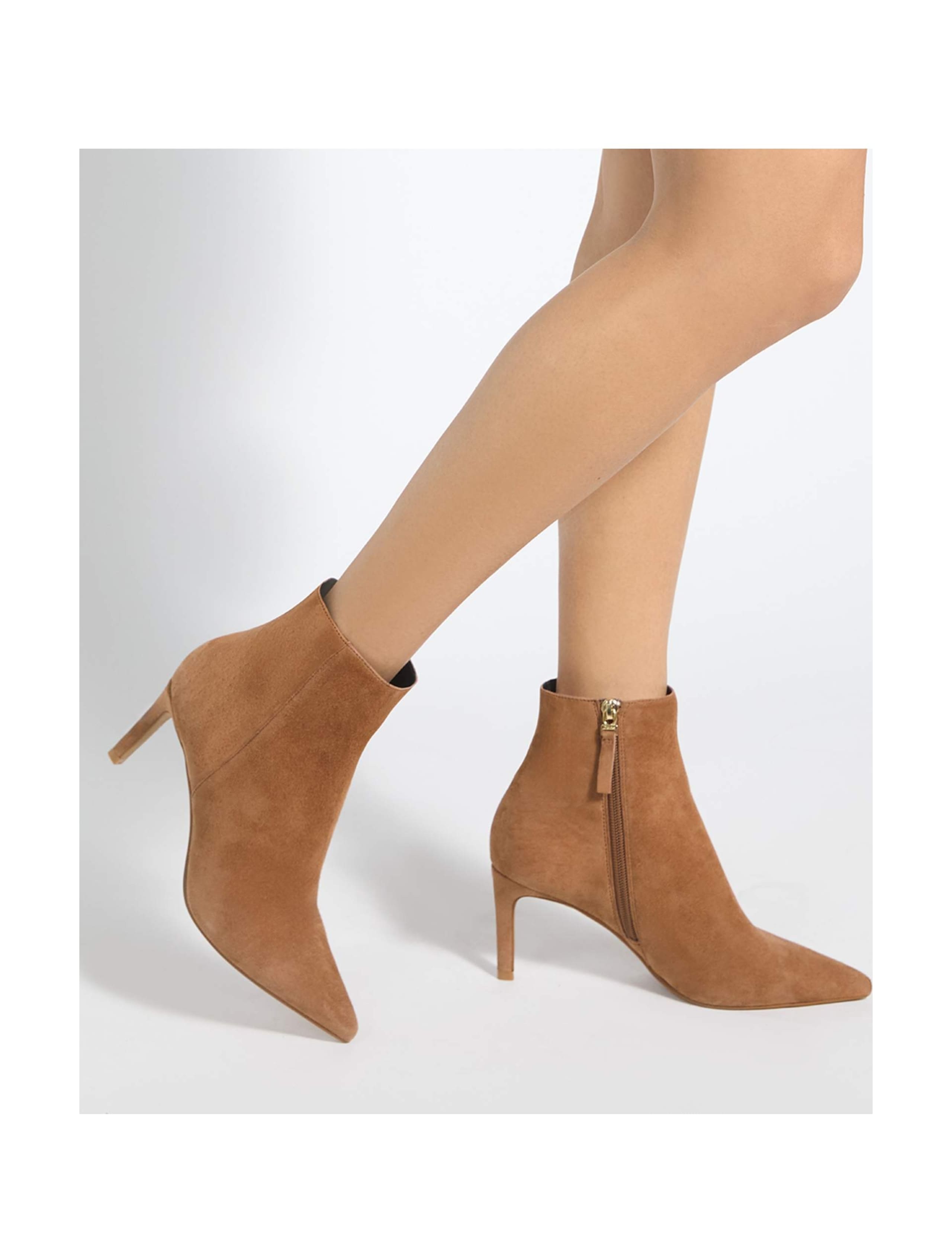 Suede Stiletto Heel Pointed Toe Ankle Boots 5 of 6