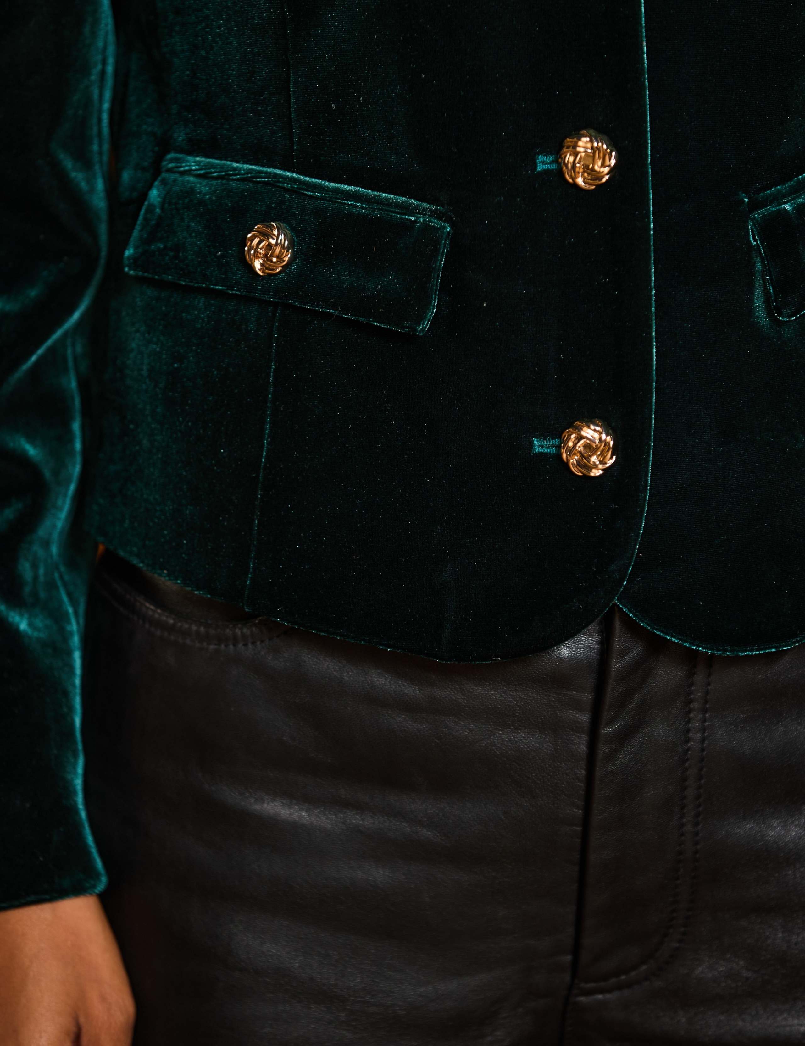 Velvet Collarless Jacket 6 of 7