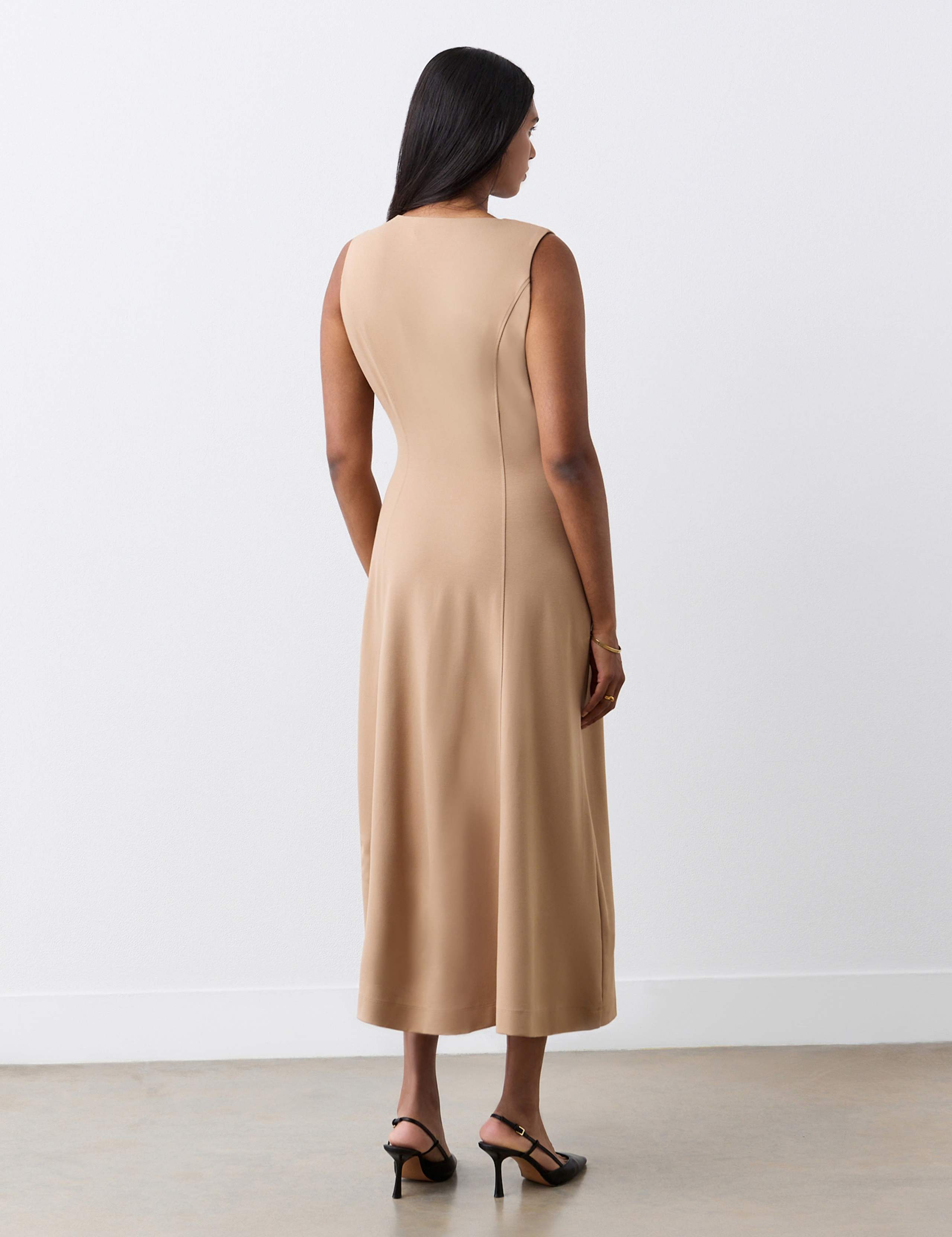 Jersey V-Neck Midi Dress 2 of 4