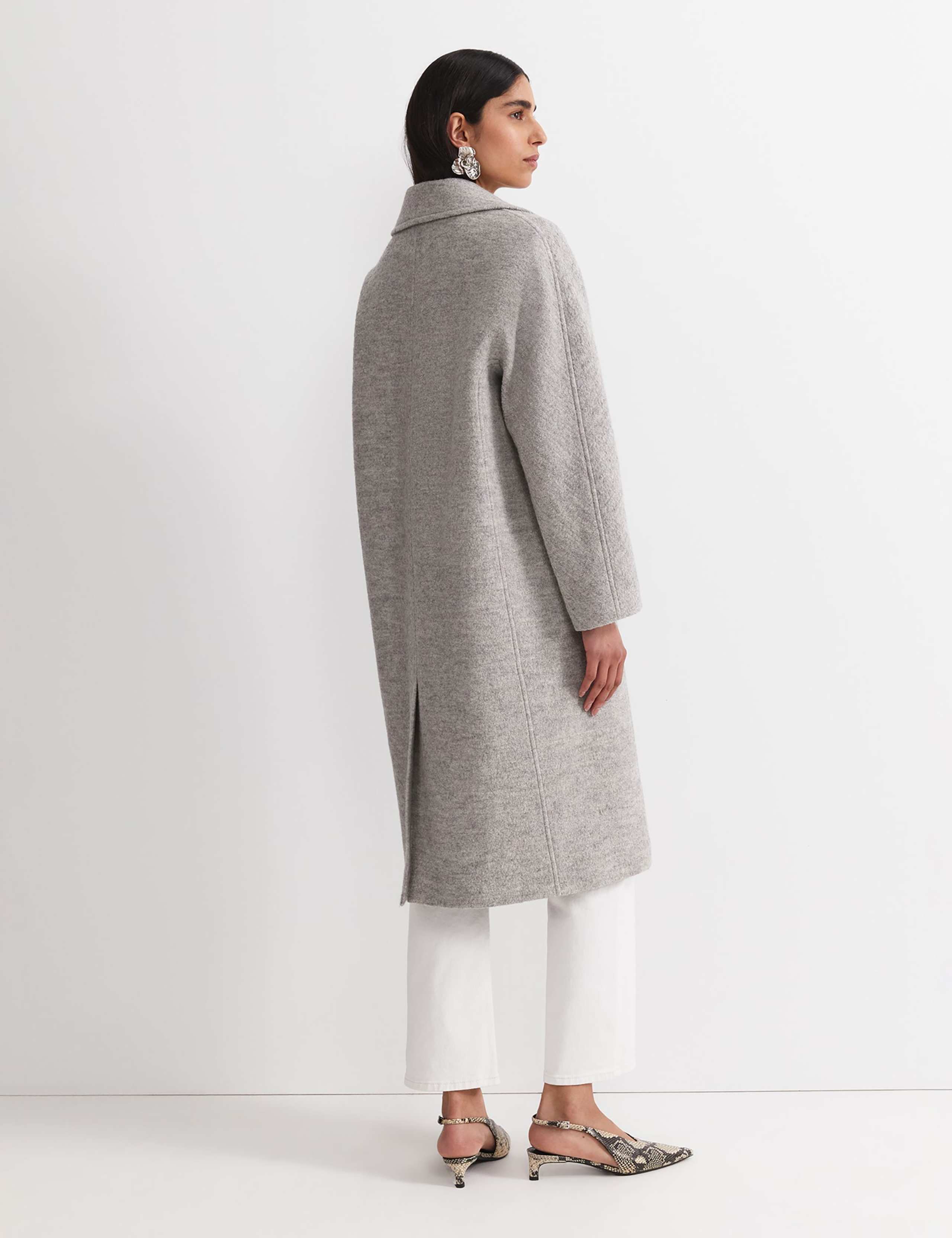 Wool Rich Bouclé Oversized Double Breasted Coat 2 of 6