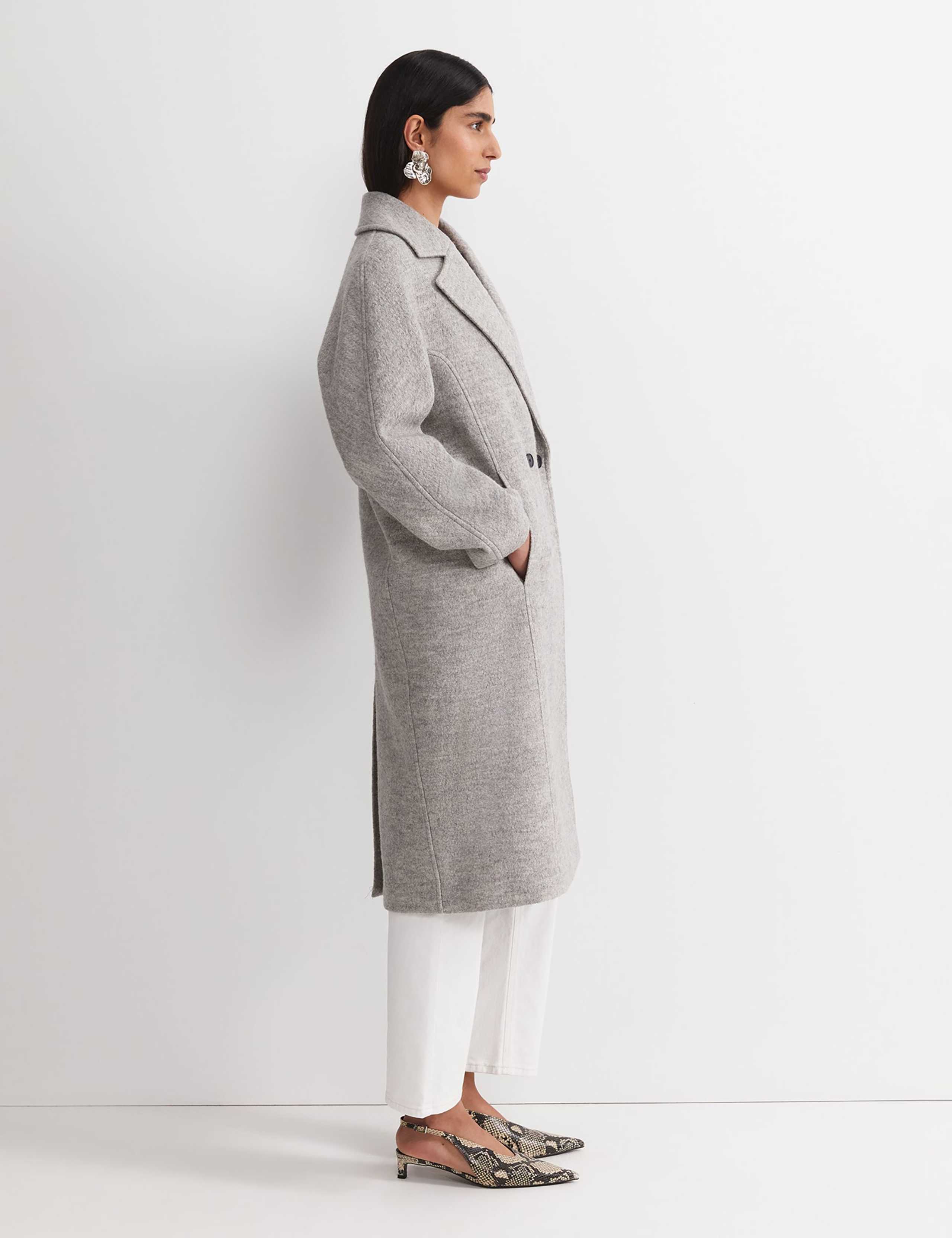 Wool Rich Bouclé Oversized Double Breasted Coat 6 of 6