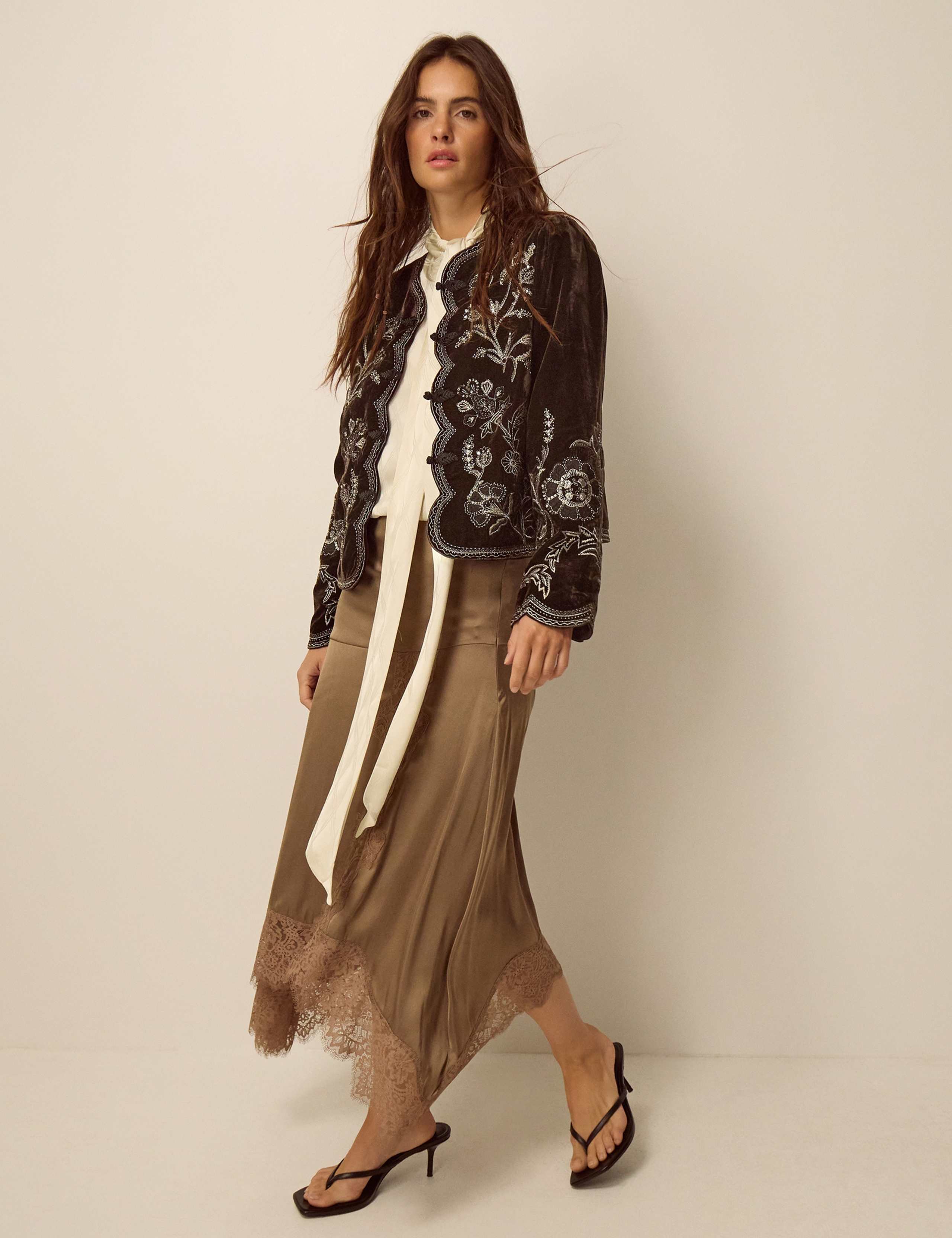 Velvet Floral Embellished Jacket 2 of 4