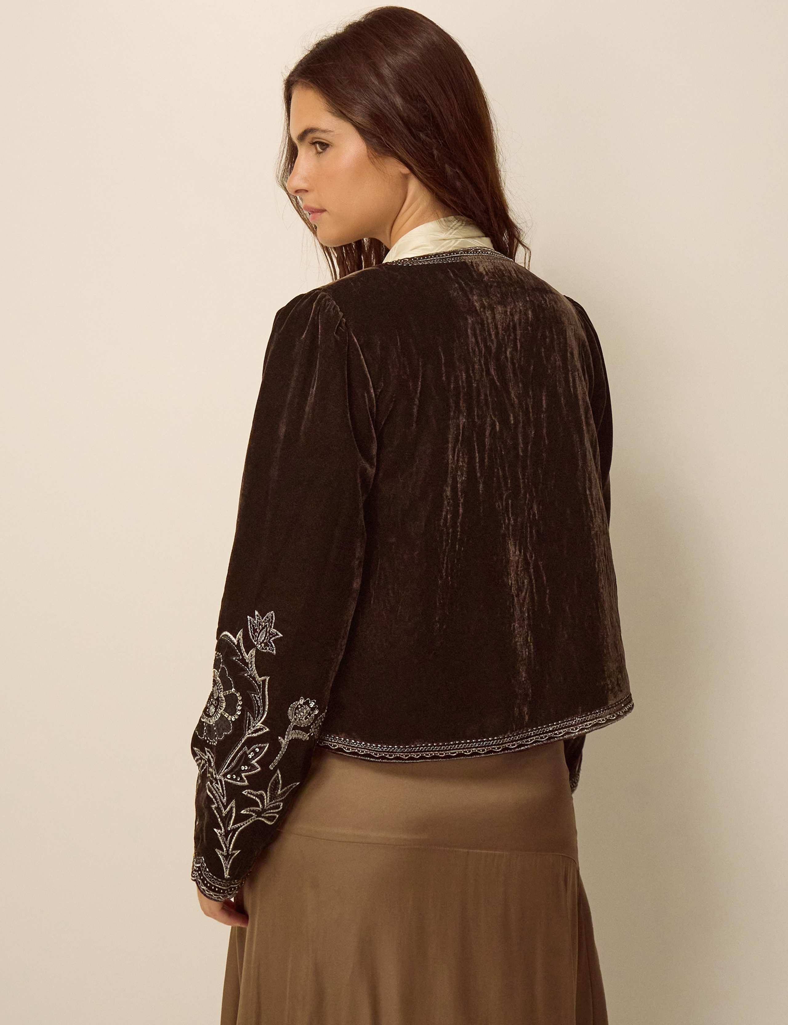Velvet Floral Embellished Jacket 4 of 4