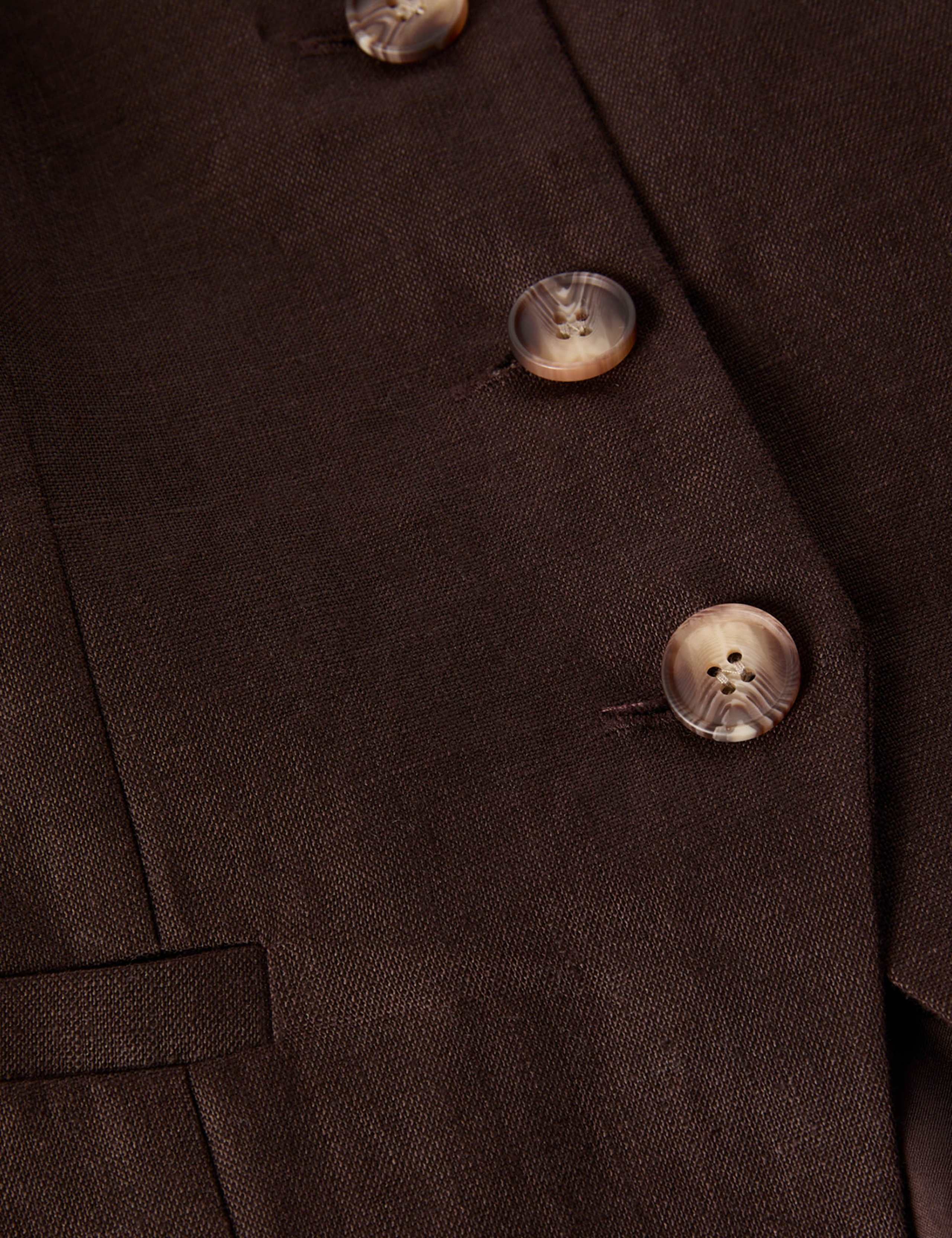 Pure Linen Waisted Collarless Waistcoat 6 of 6
