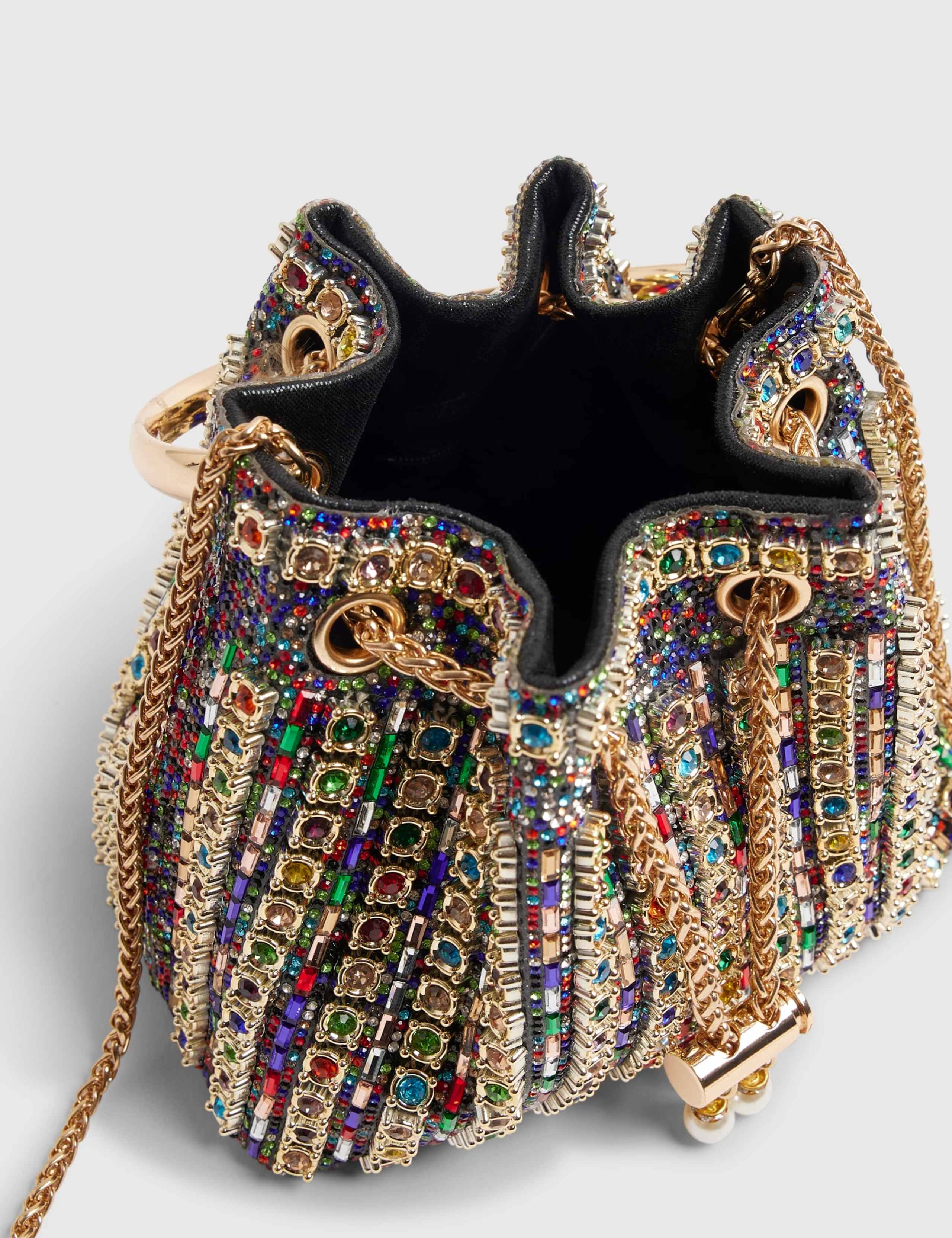 Drawstring Embellished Bucket Bag 2 of 5