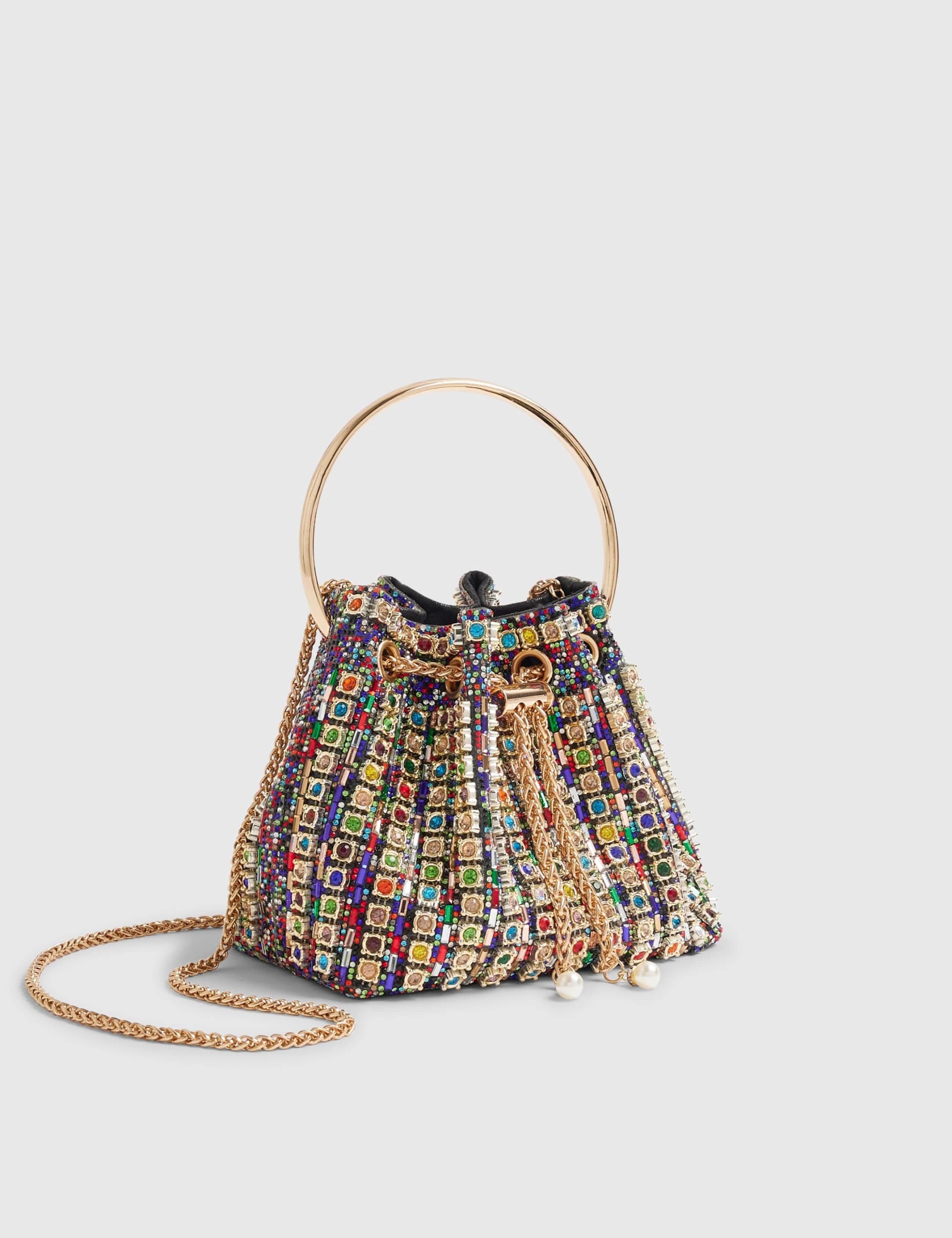 Drawstring Embellished Bucket Bag 3 of 5