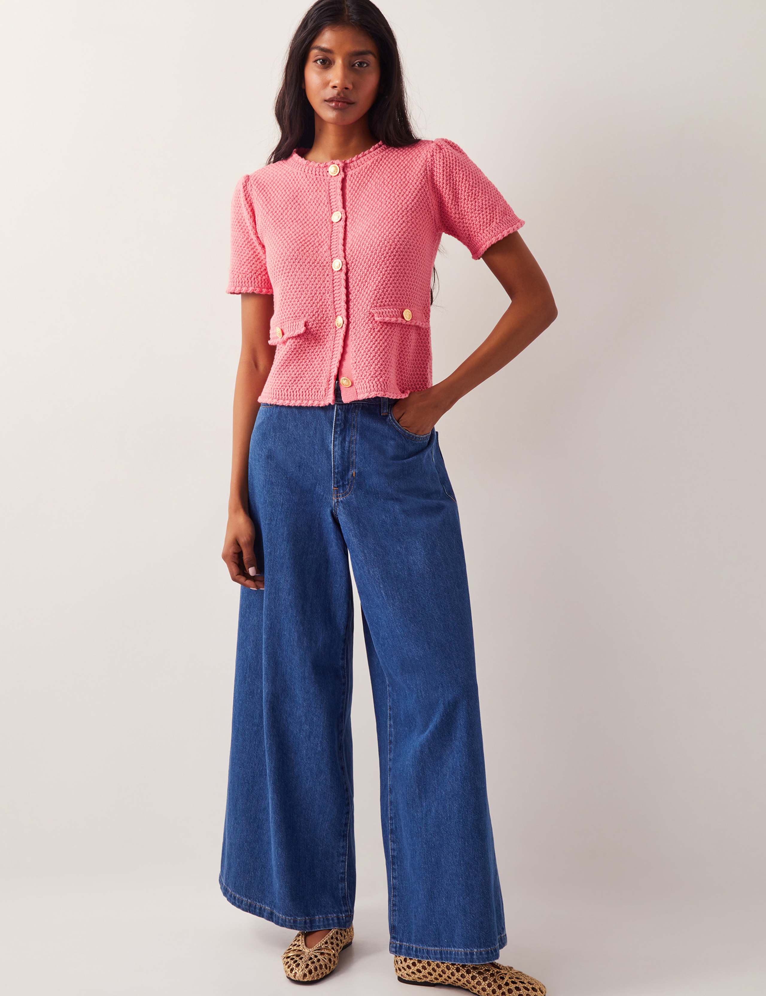 Pure Cotton Short Sleeve Cardigan 2 of 4
