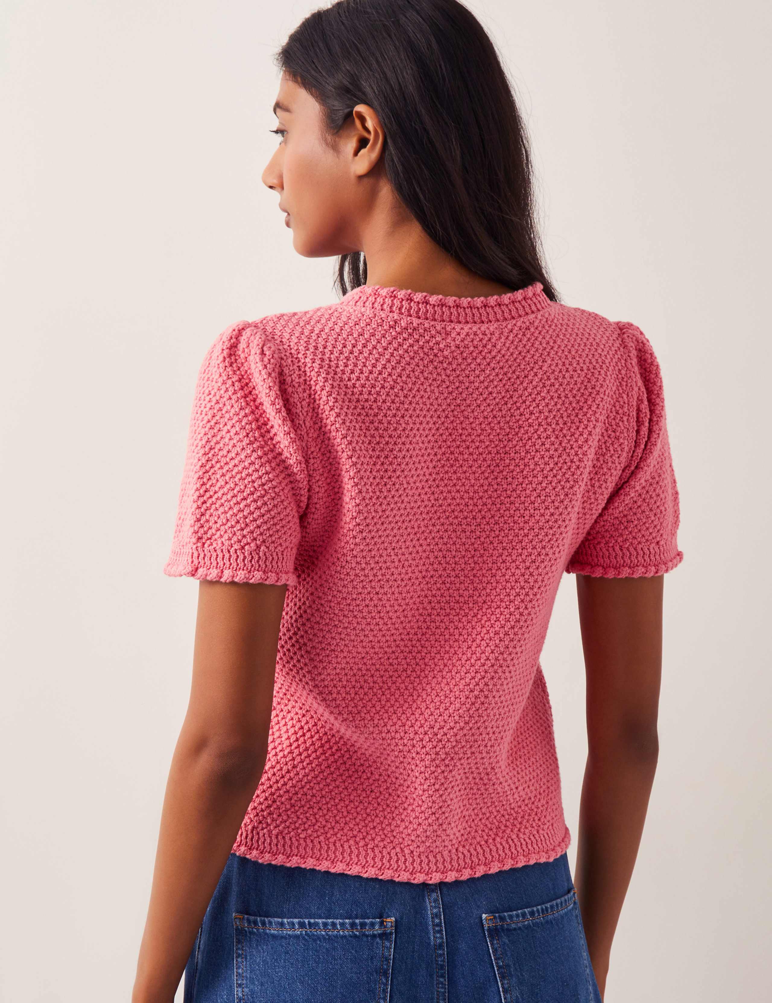 Pure Cotton Short Sleeve Cardigan 3 of 4