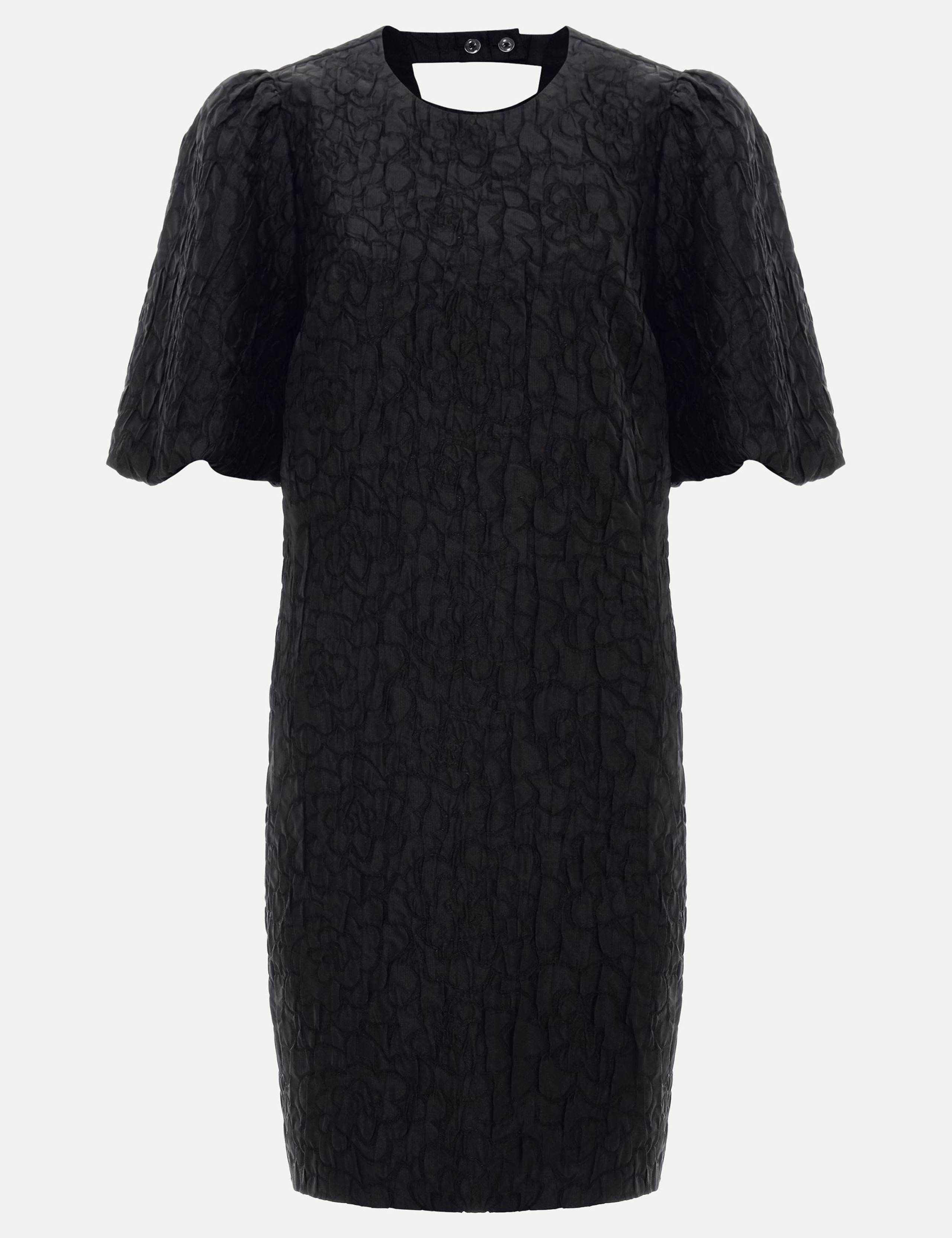Jacquard Puff Sleeve Mini Shift Dress 2 of 8