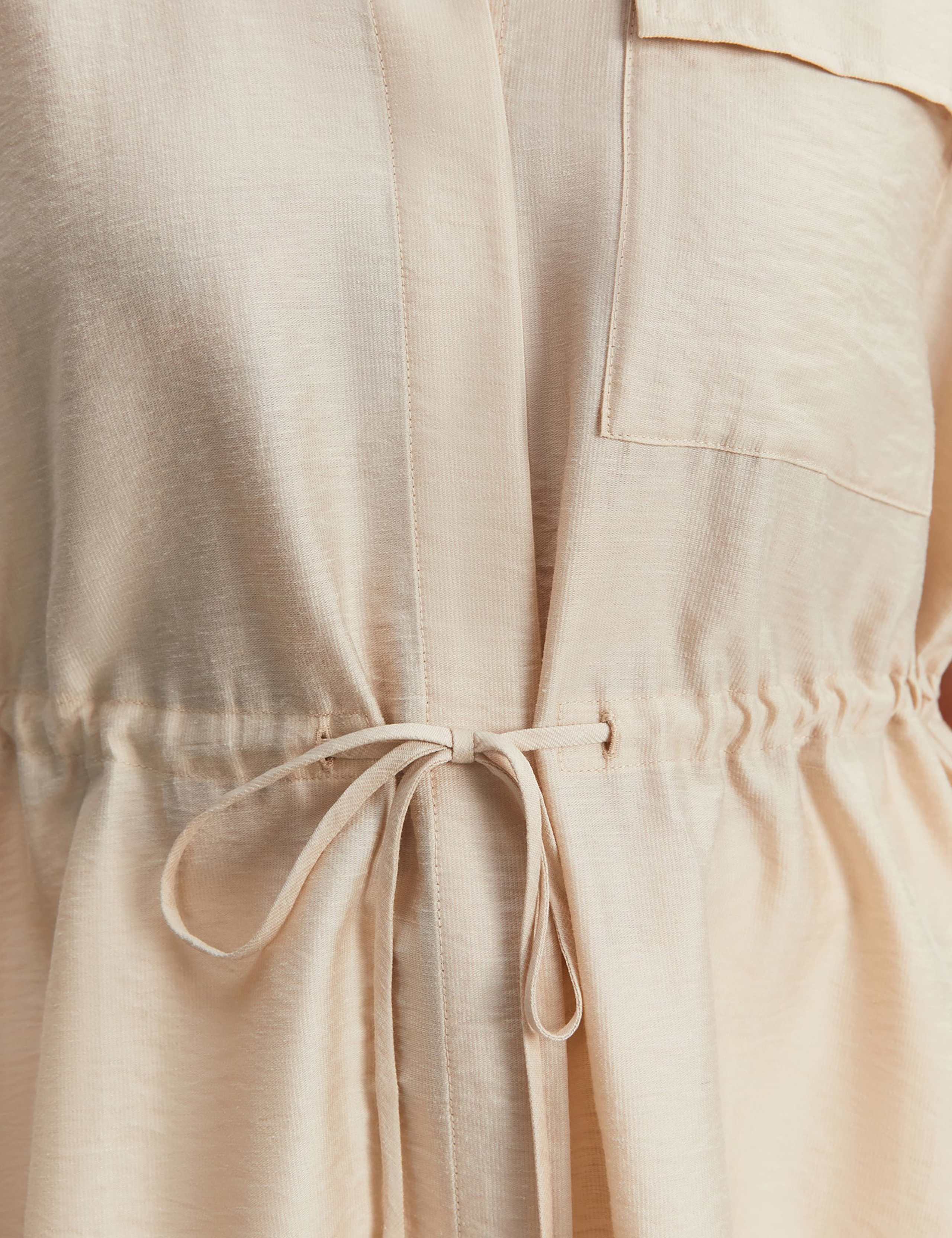 Lyocell Blend Drawstring Longline Blouse 5 of 7