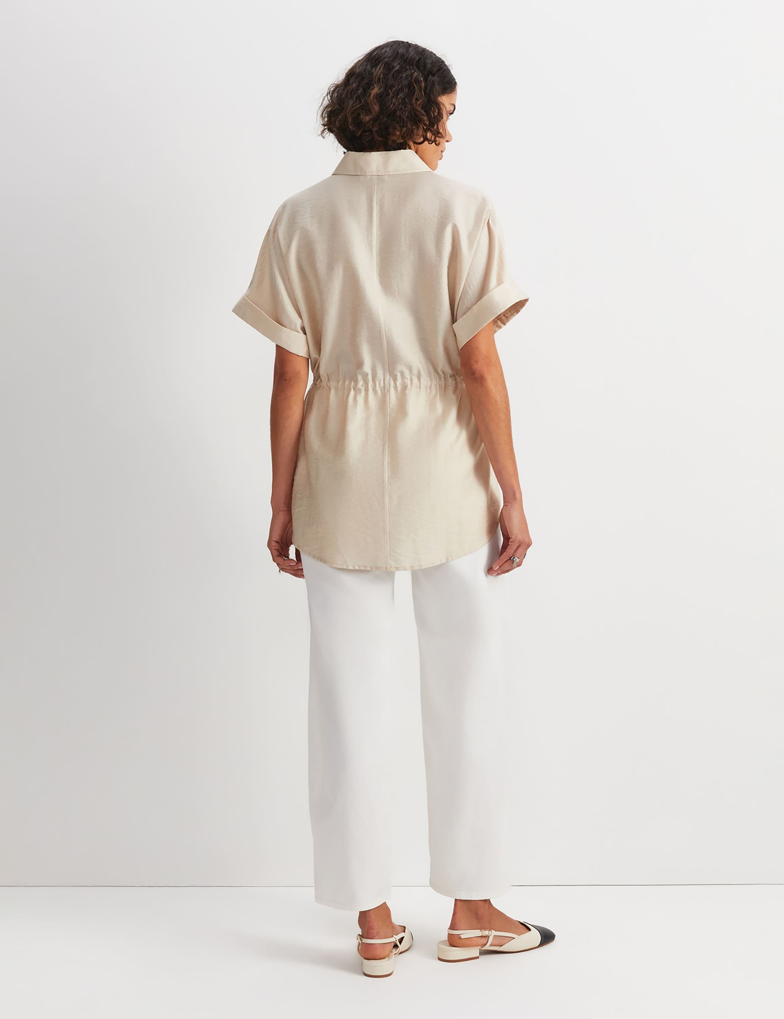 Lyocell Blend Drawstring Longline Blouse 6 of 7