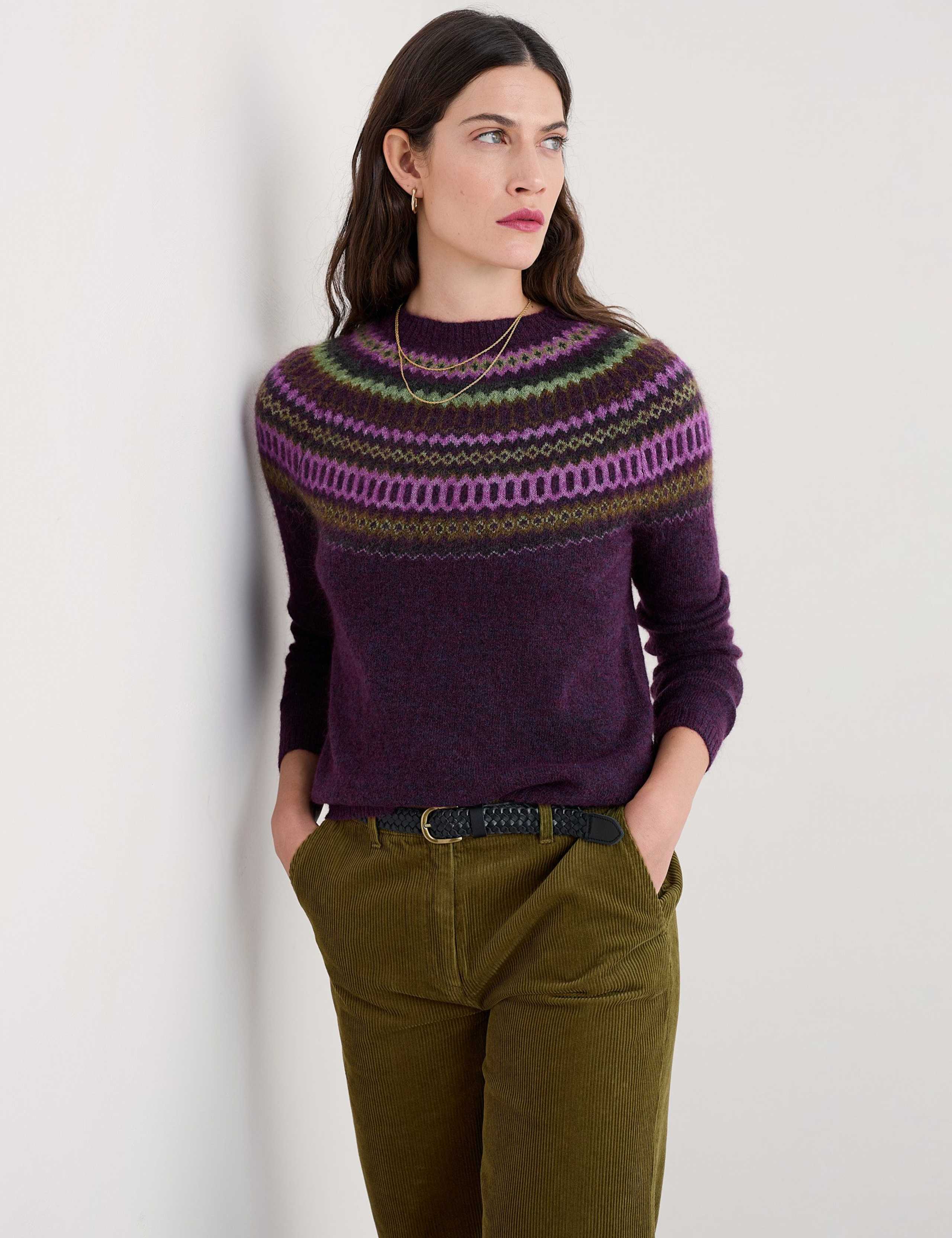 Wool & Mohair Blend Fair Isle Crew Neck Jumper 1 of 5