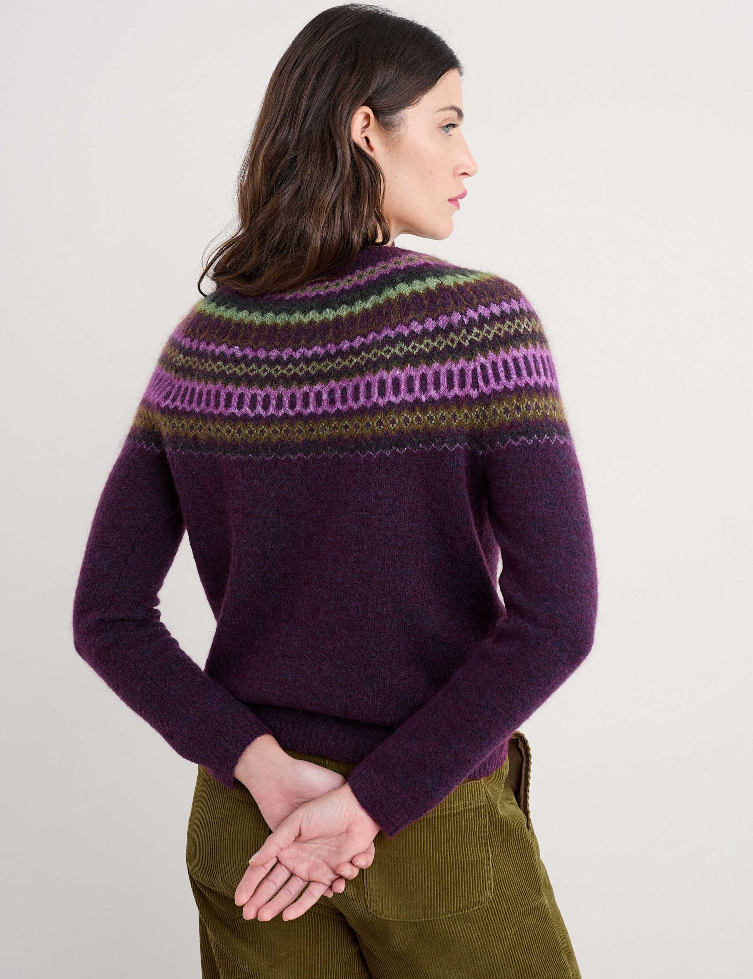 Wool & Mohair Blend Fair Isle Crew Neck Jumper 4 of 5