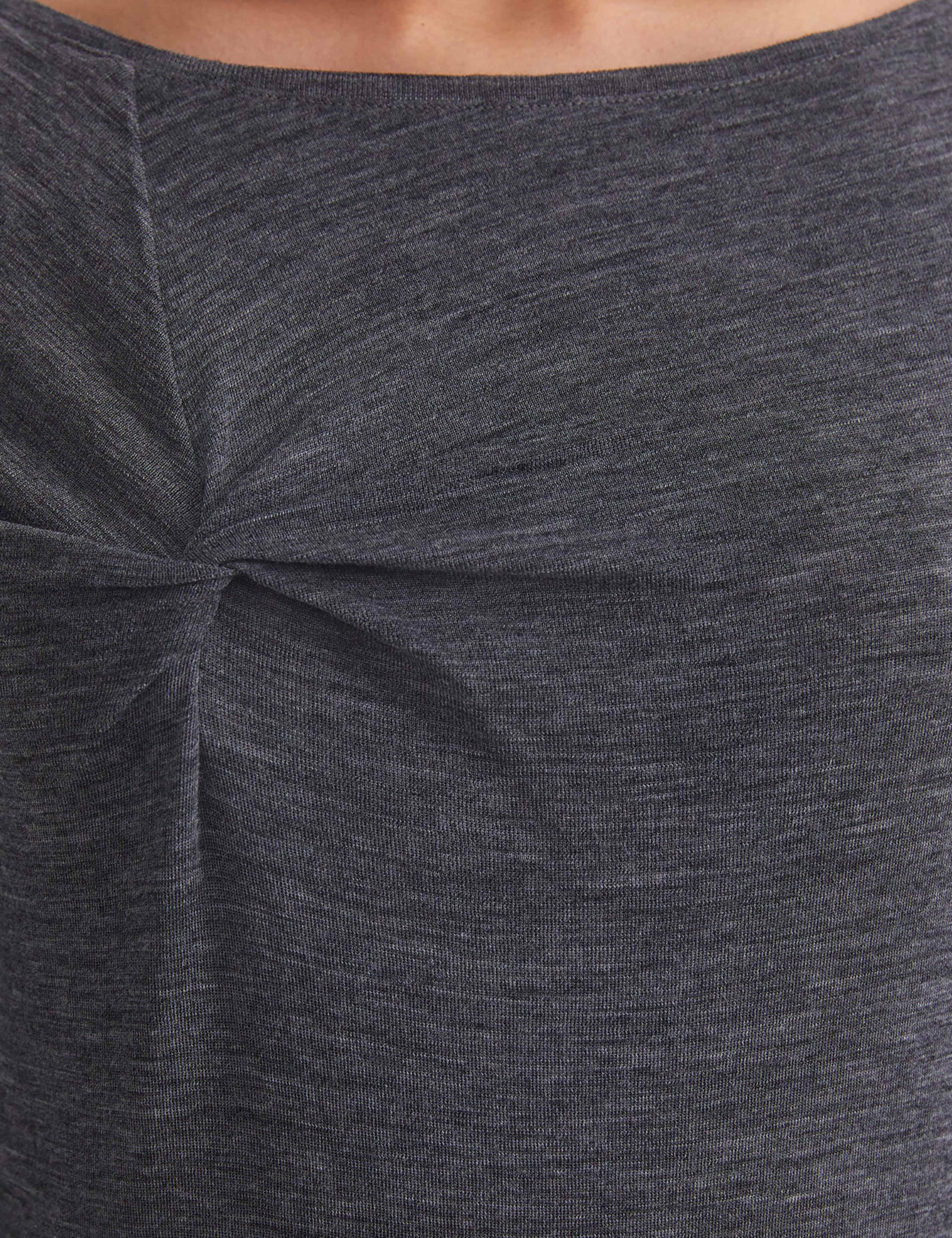 Pure Merino Wool Slash Neck Twist Detail Top 5 of 5