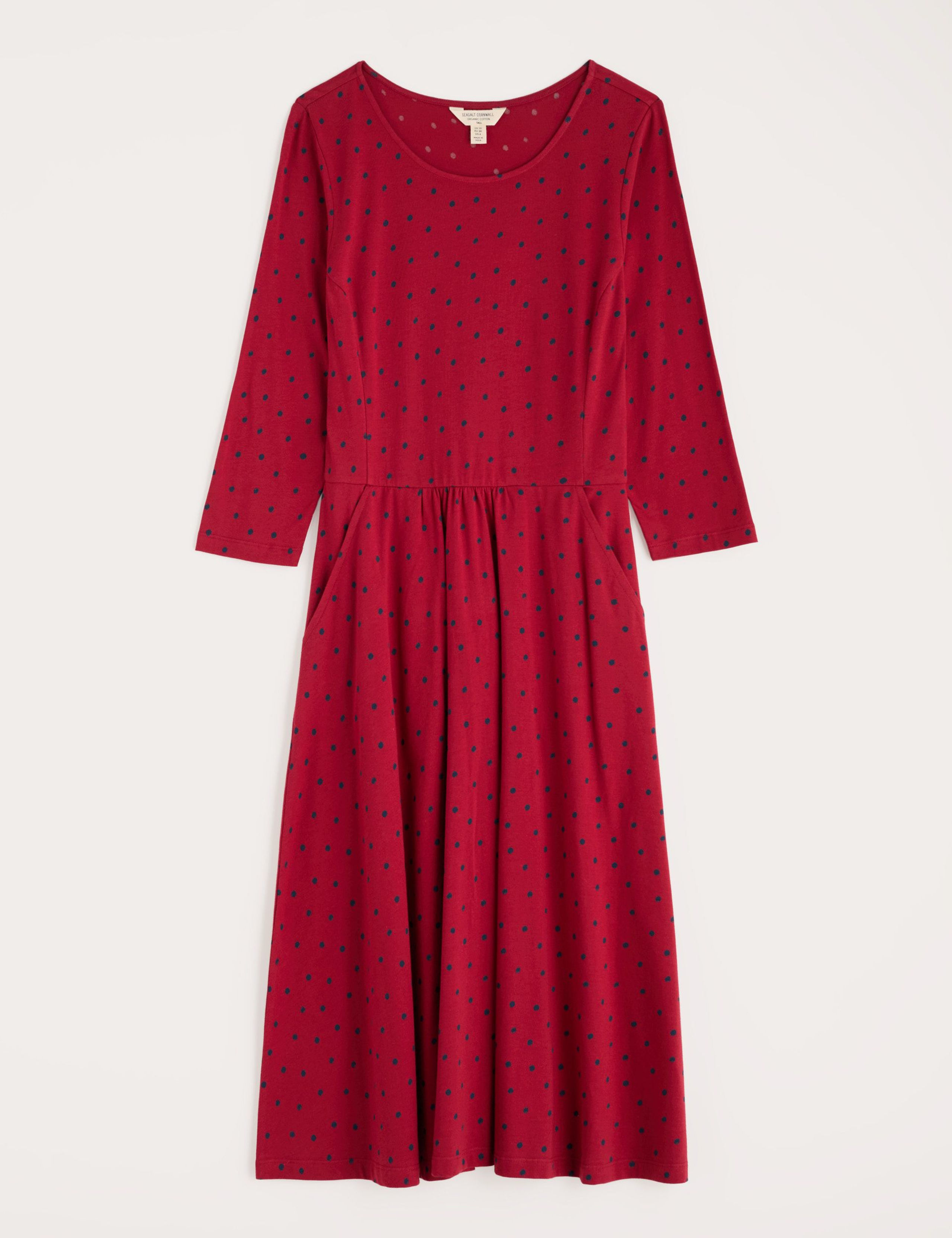 Cotton Rich Polka Dot Midi Skater Dress 2 of 5
