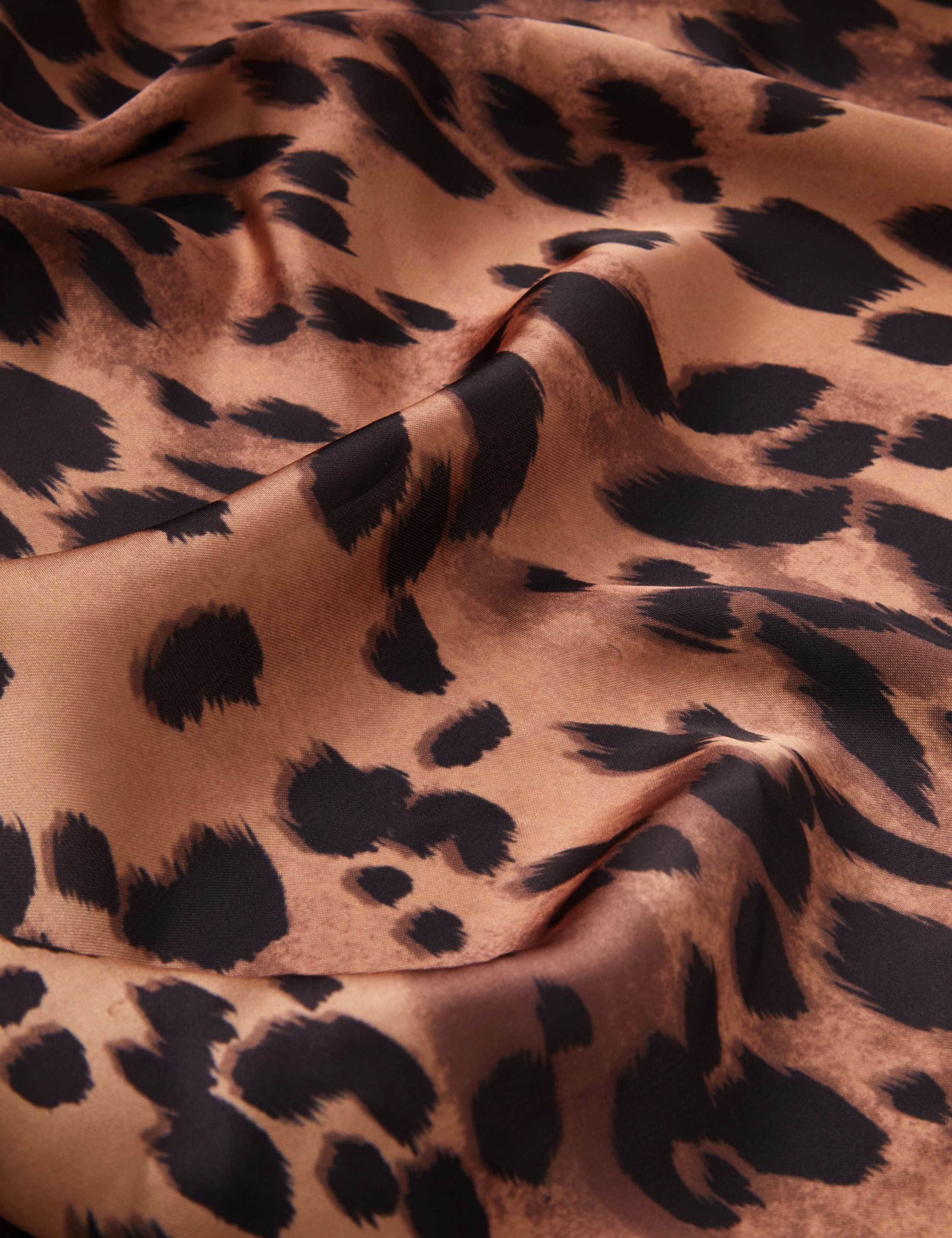 Satin Leopard Print Square Scarf 3 of 3