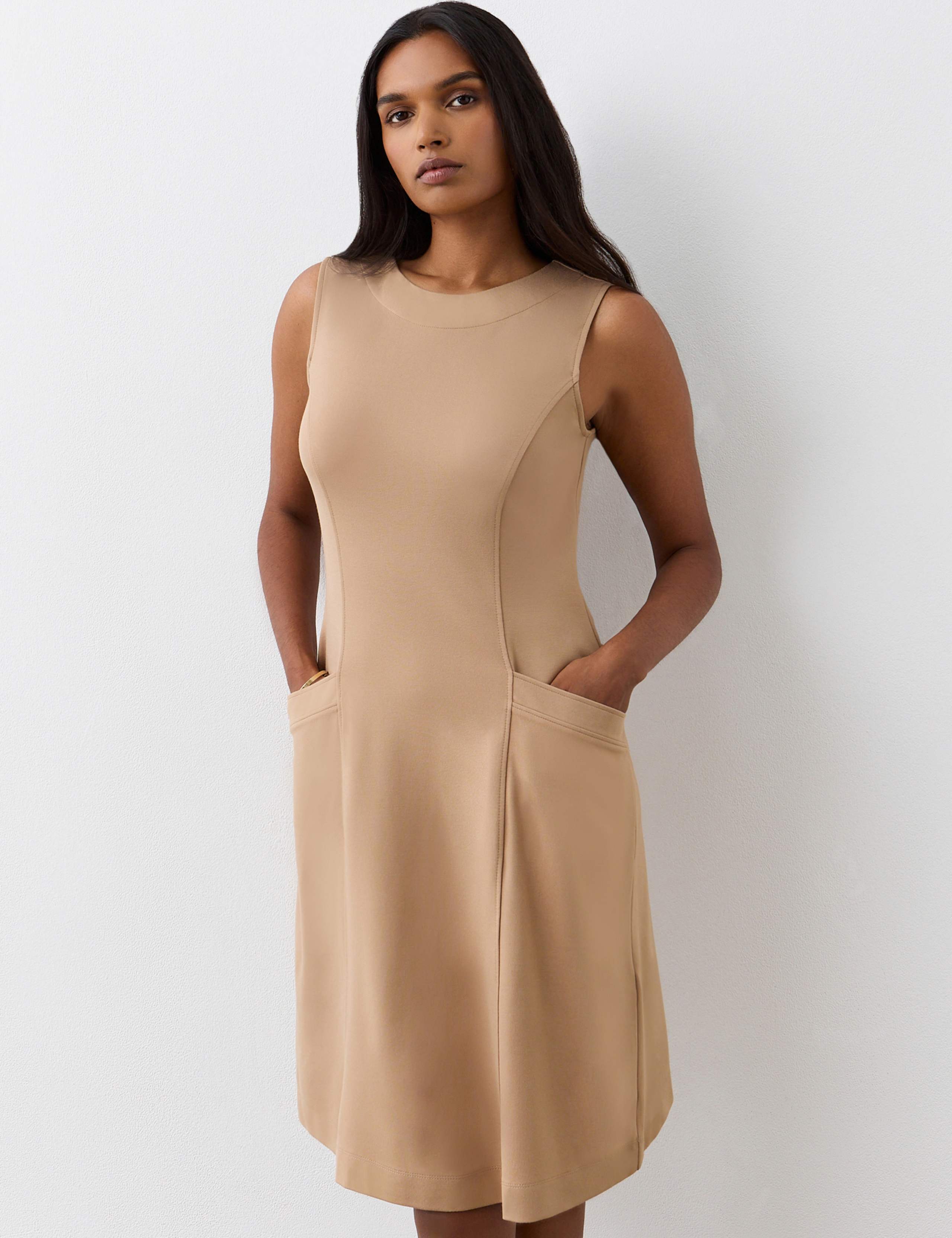 Ponte Jersey Knee Length Shift Dress 2 of 4