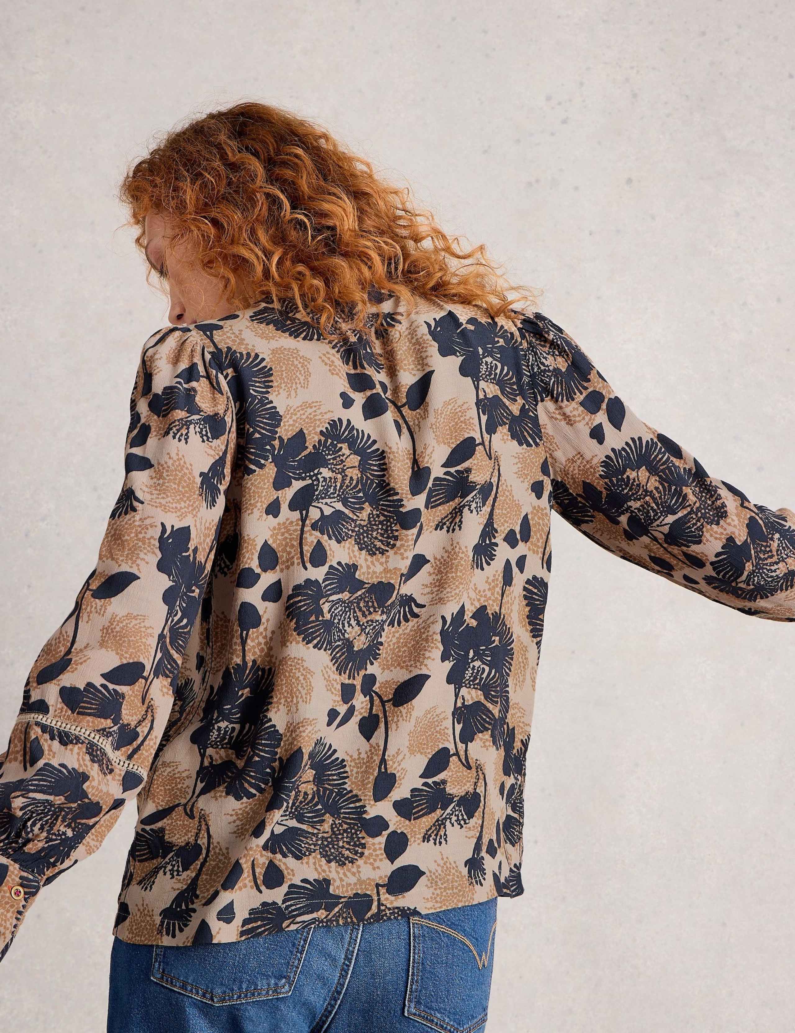 Floral V-Neck Button Through Blouse 4 of 6