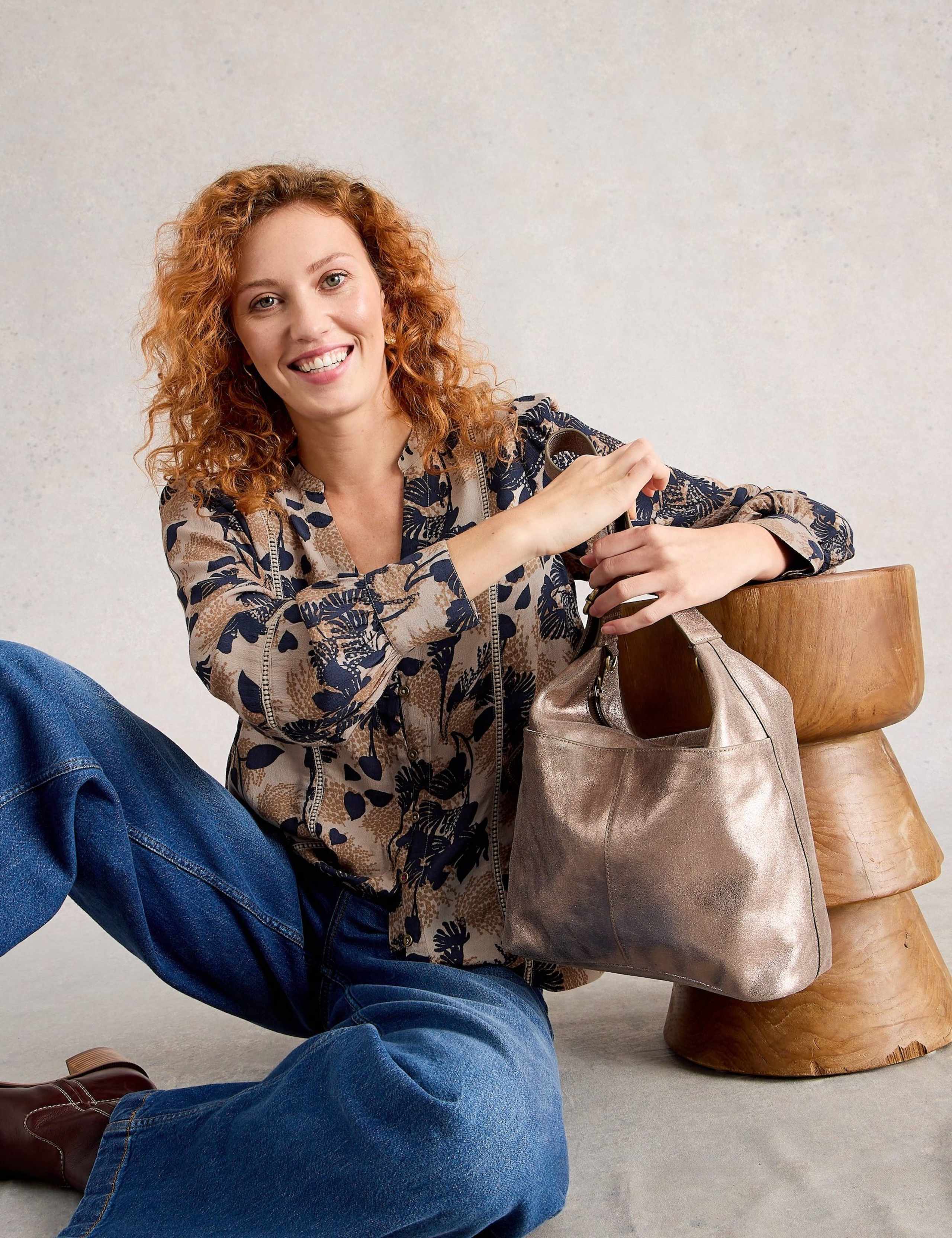 Floral V-Neck Button Through Blouse 6 of 6