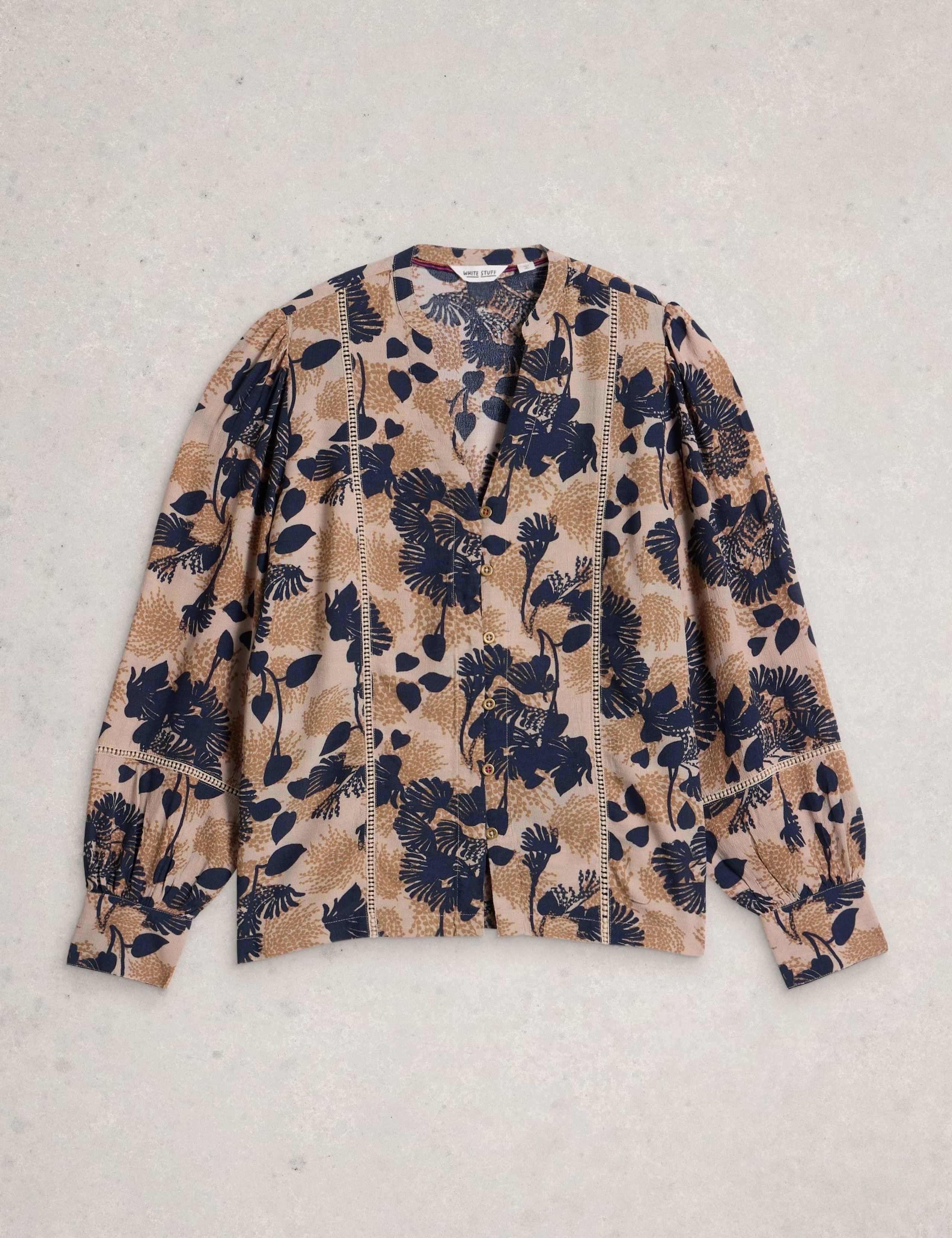 Floral V-Neck Button Through Blouse 2 of 6