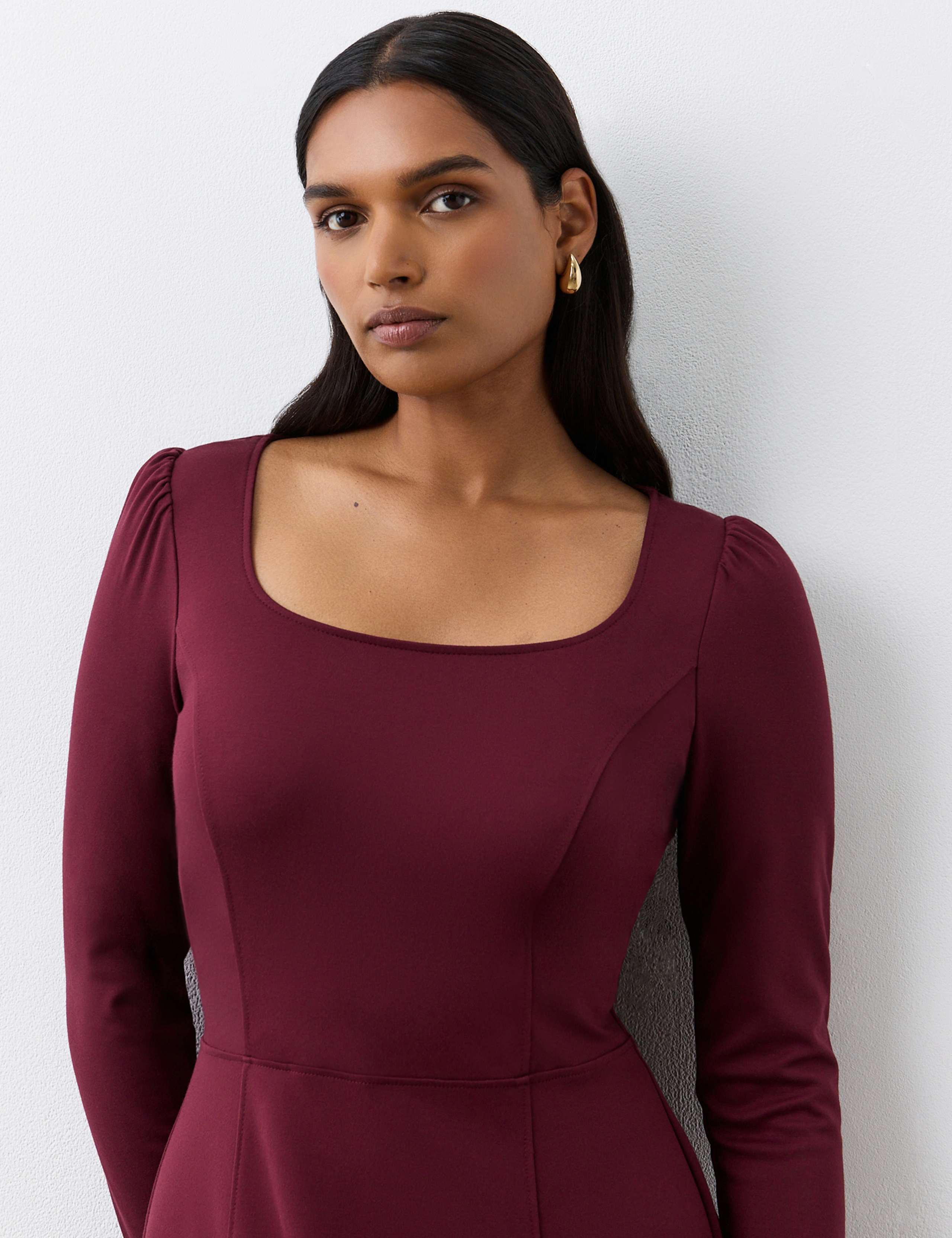 Ponte Jersey Square Neck Midi Tailored Dress 4 of 4