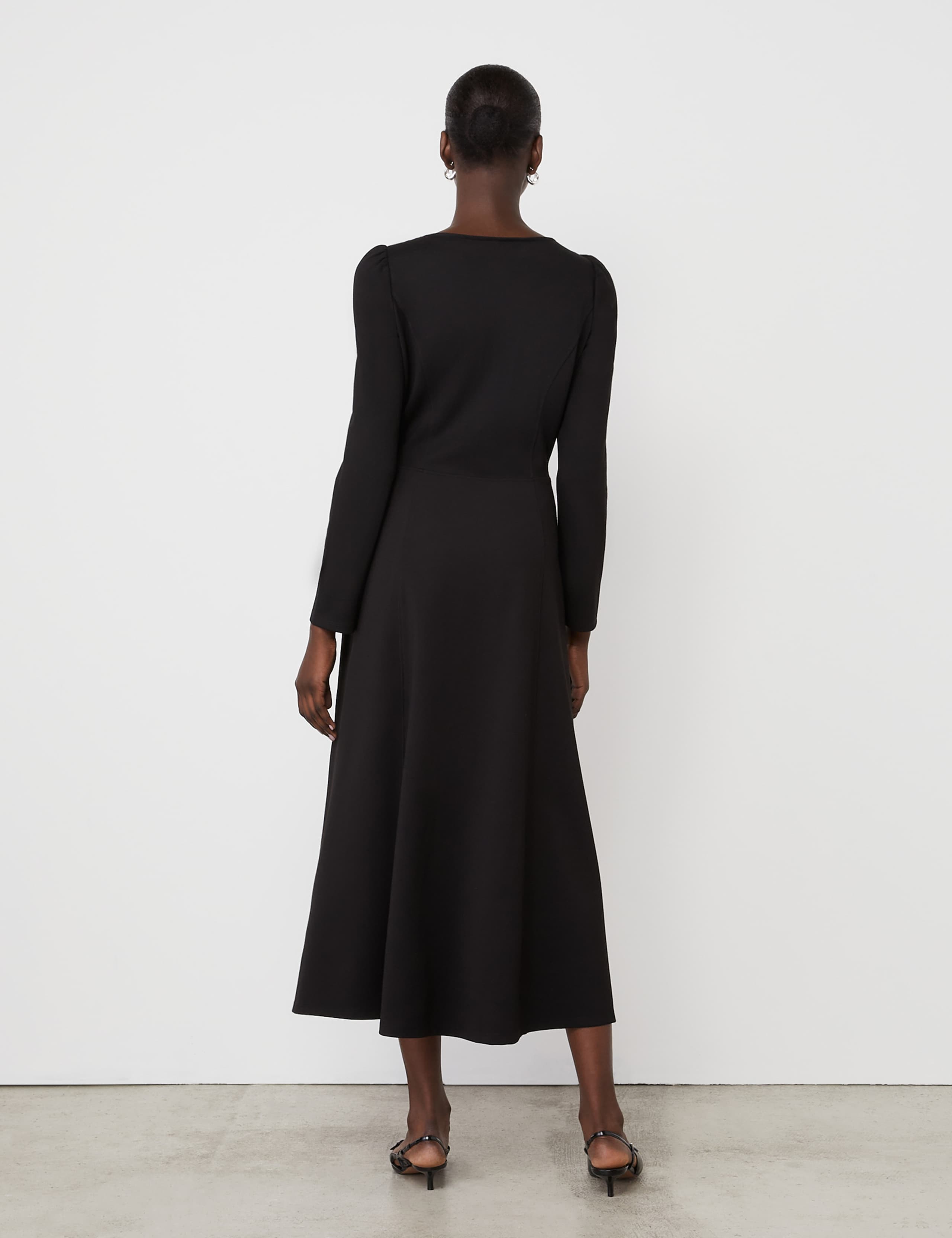 Ponte Jersey Square Neck Midi Tailored Dress 2 of 4
