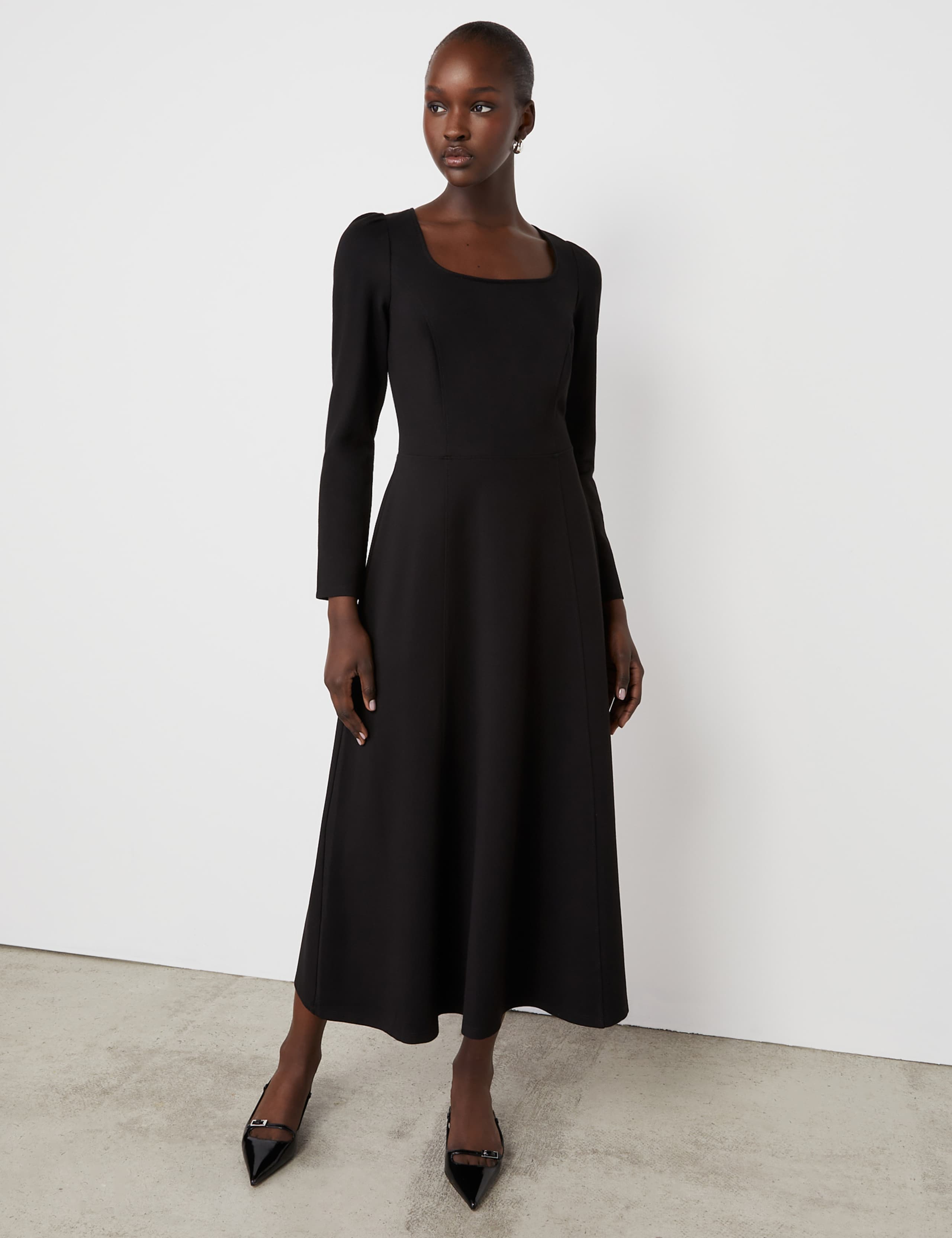 Ponte Jersey Square Neck Midi Tailored Dress 4 of 4