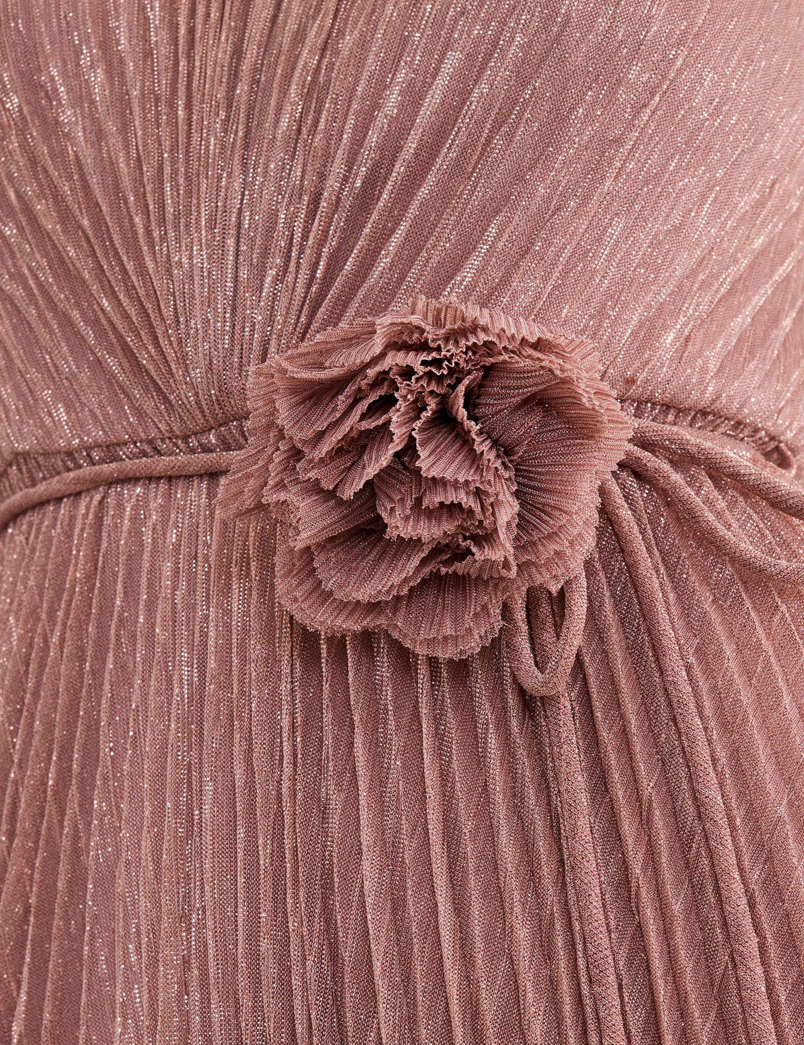 Plisse Metallic Midi Waisted Dress 9 of 9