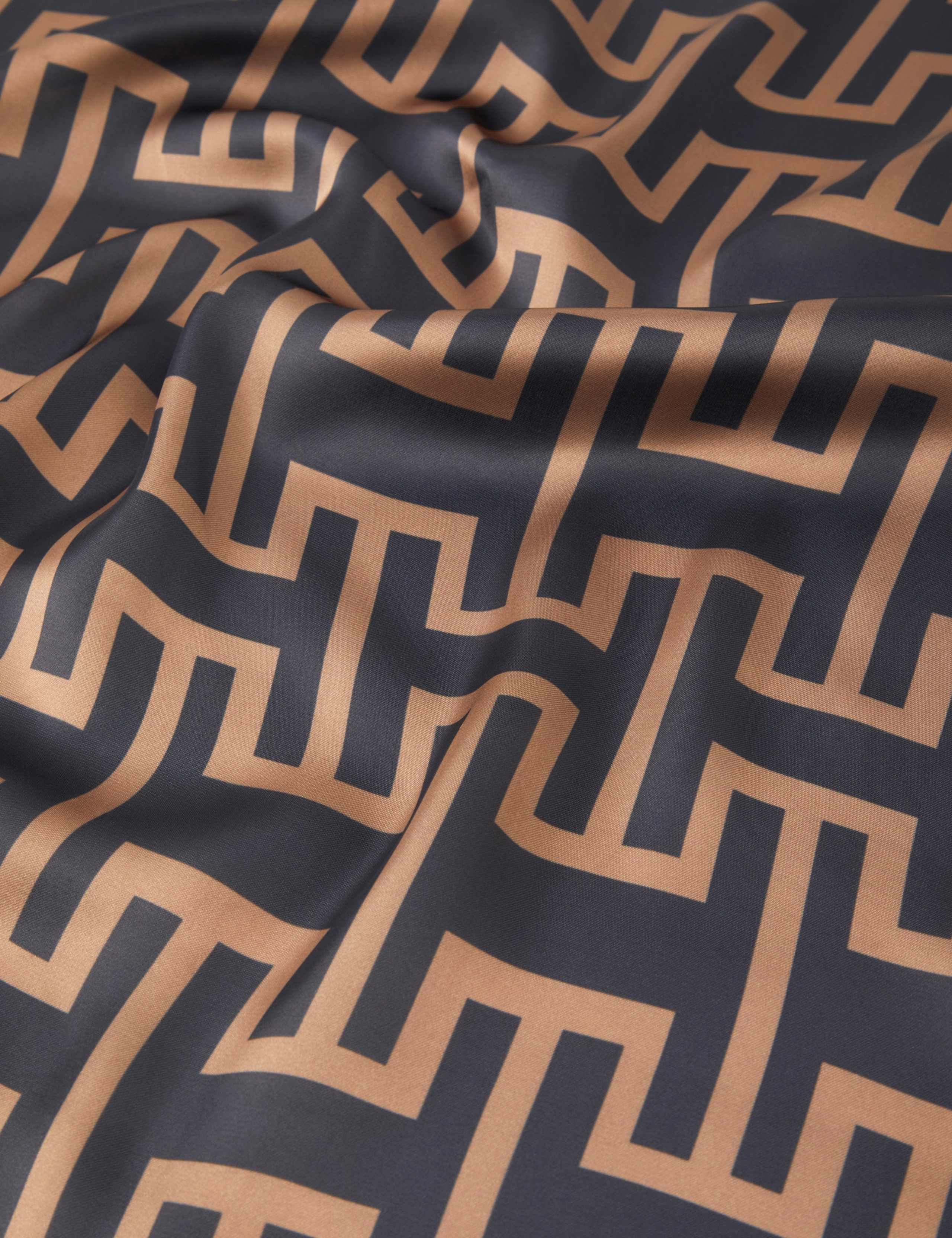 Satin Geometric Print Square Scarf 4 of 4