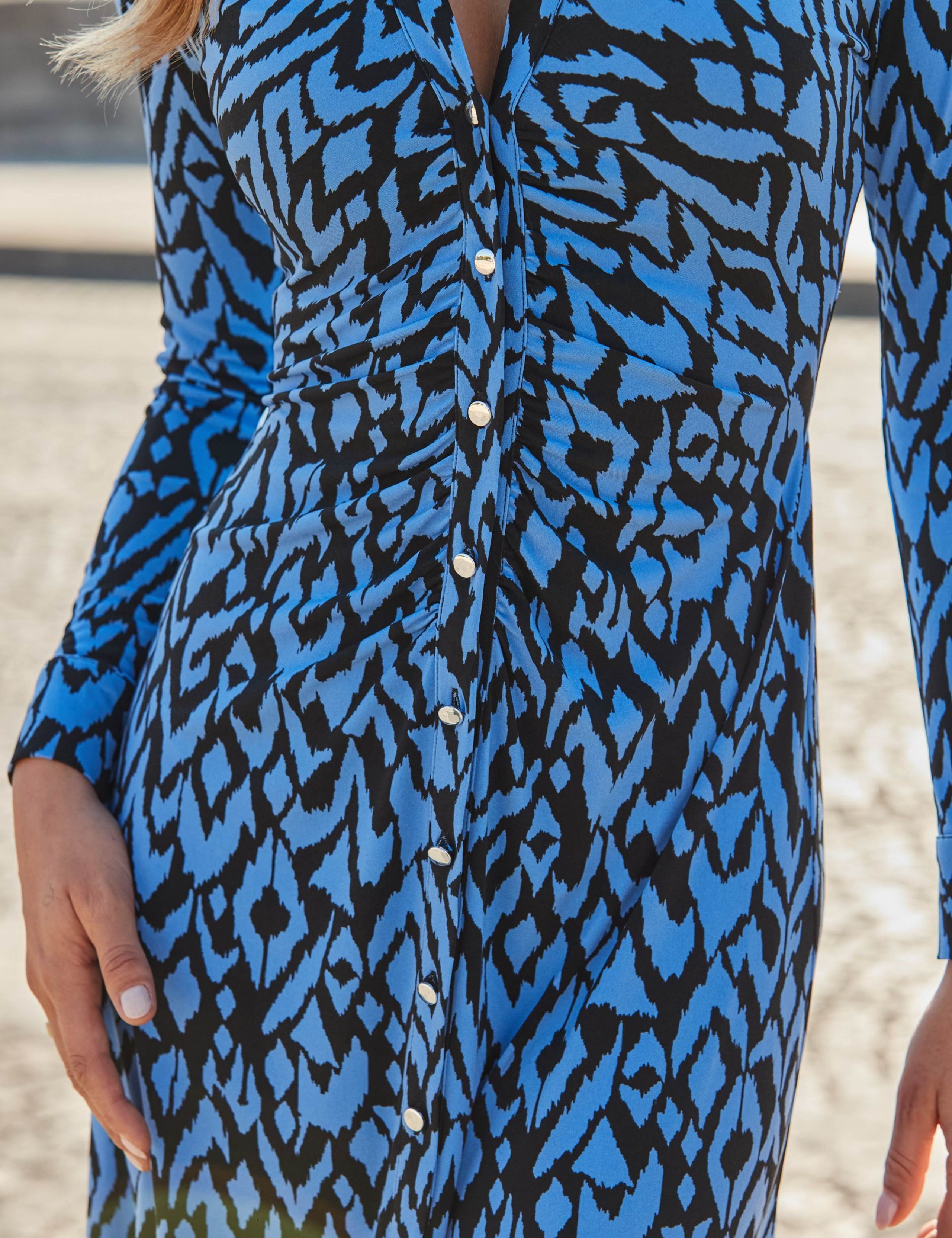 Jersey Geometric Midi Shirt Dress 4 of 5