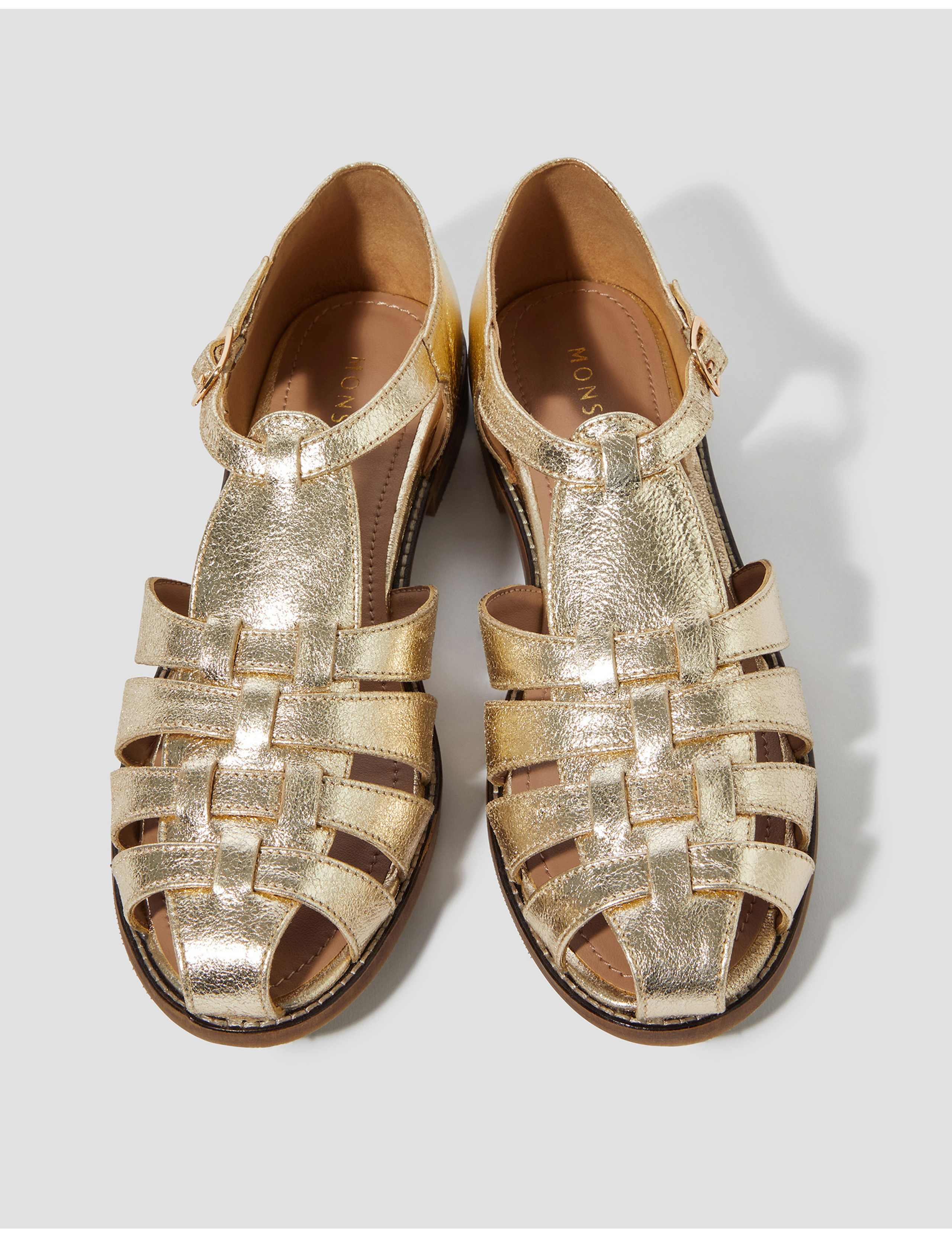 Leather Metallic Fisherman Sandals 3 of 3