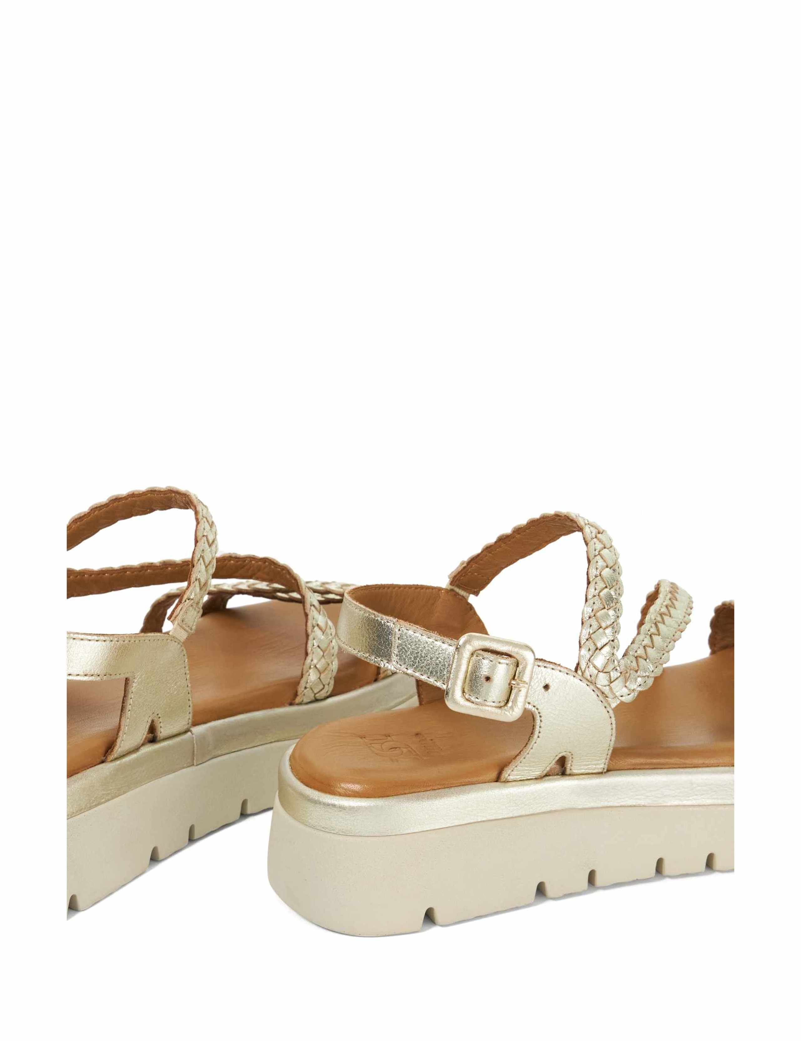 Leather Woven Strappy Flatform Sandals 5 of 5