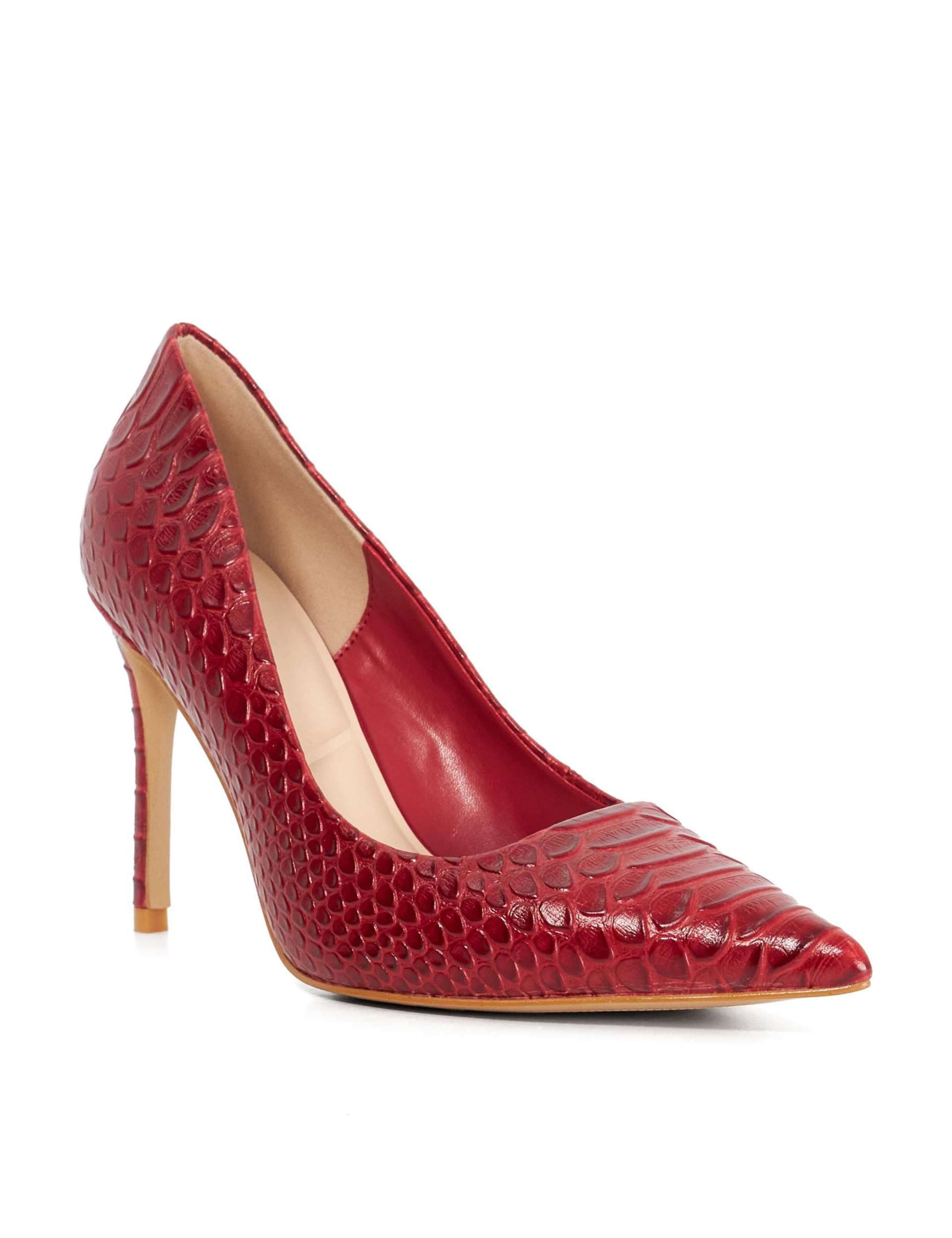 Leather Croc Stiletto Heel Court Shoes 2 of 5