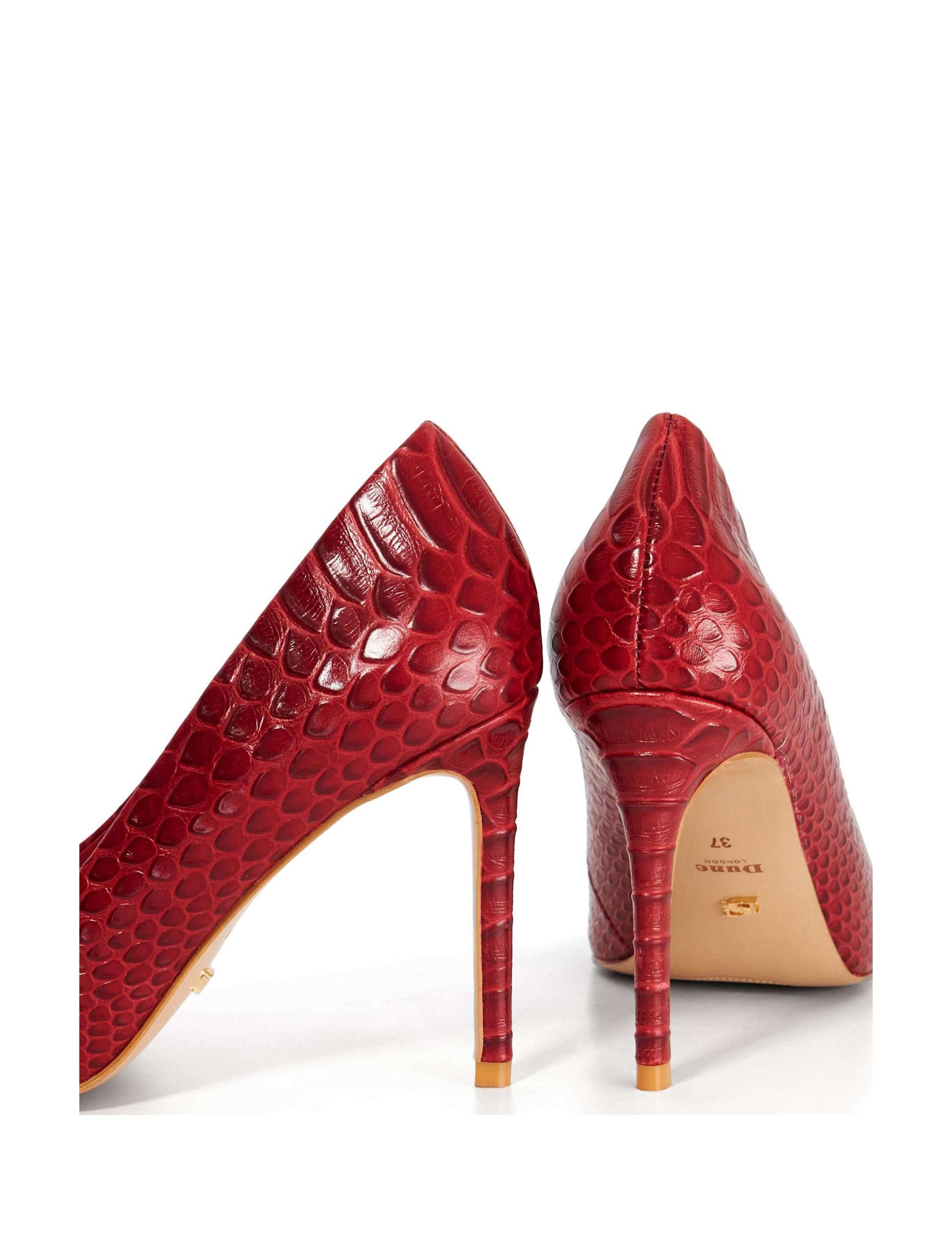 Leather Croc Stiletto Heel Court Shoes 5 of 5