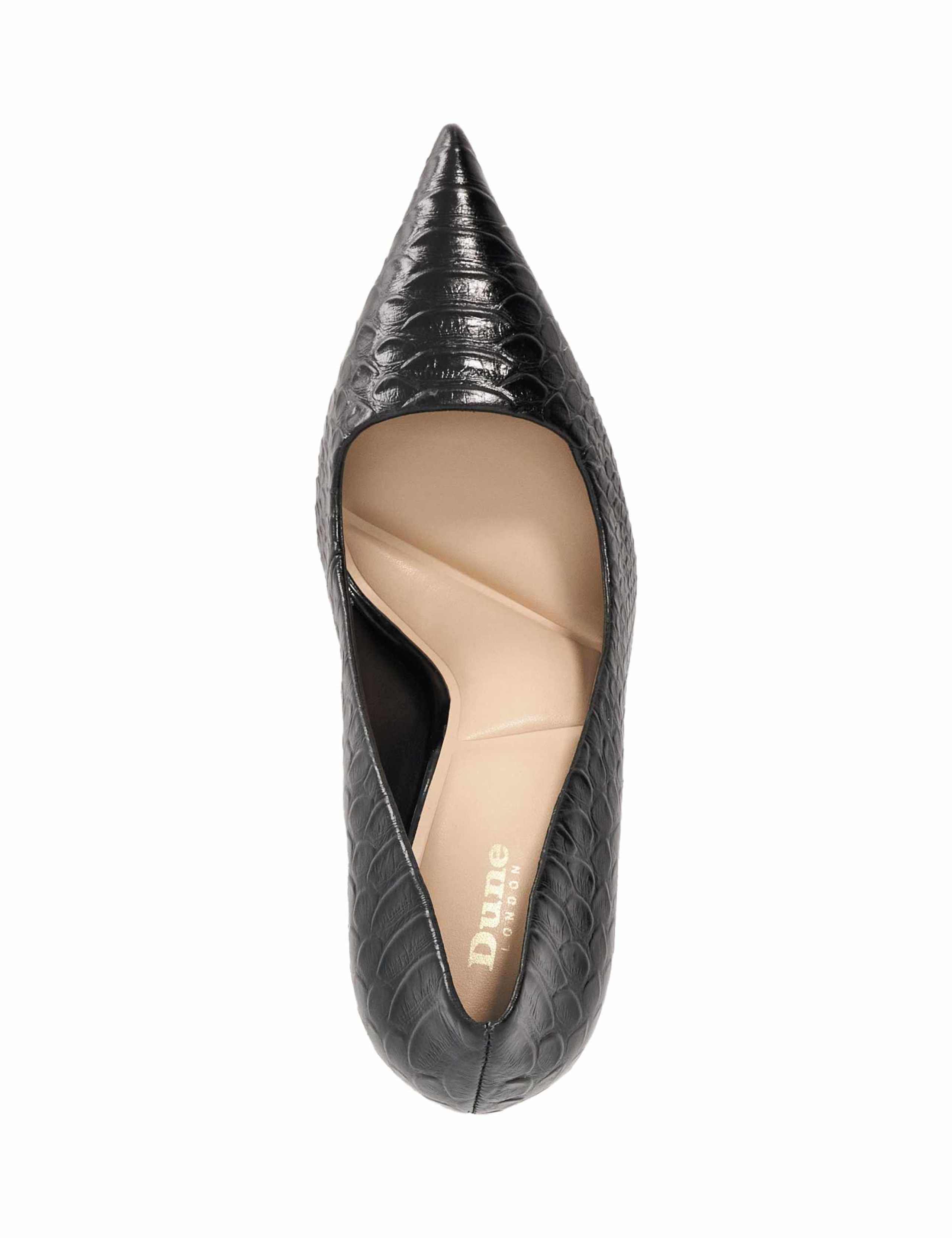 Leather Croc Stiletto Heel Court Shoes 4 of 5