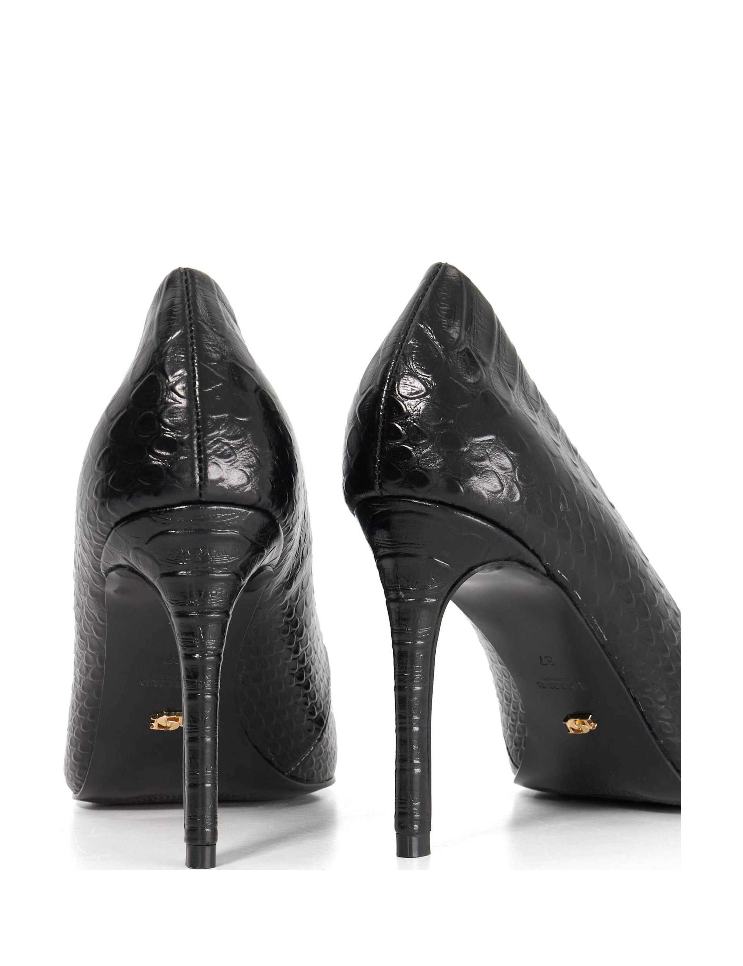Leather Croc Stiletto Heel Court Shoes 5 of 5