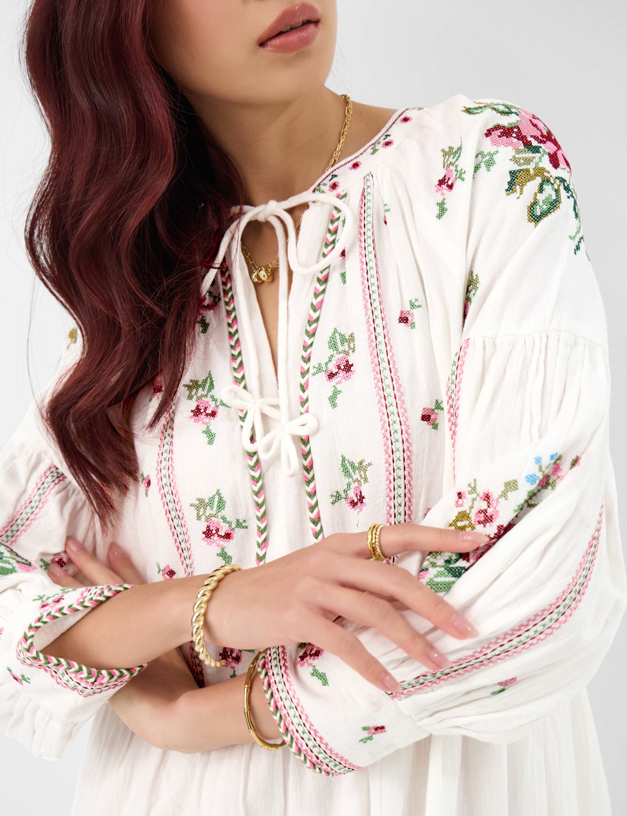 Pure Cotton Embroidered Maxi Beach Dress 3 of 4