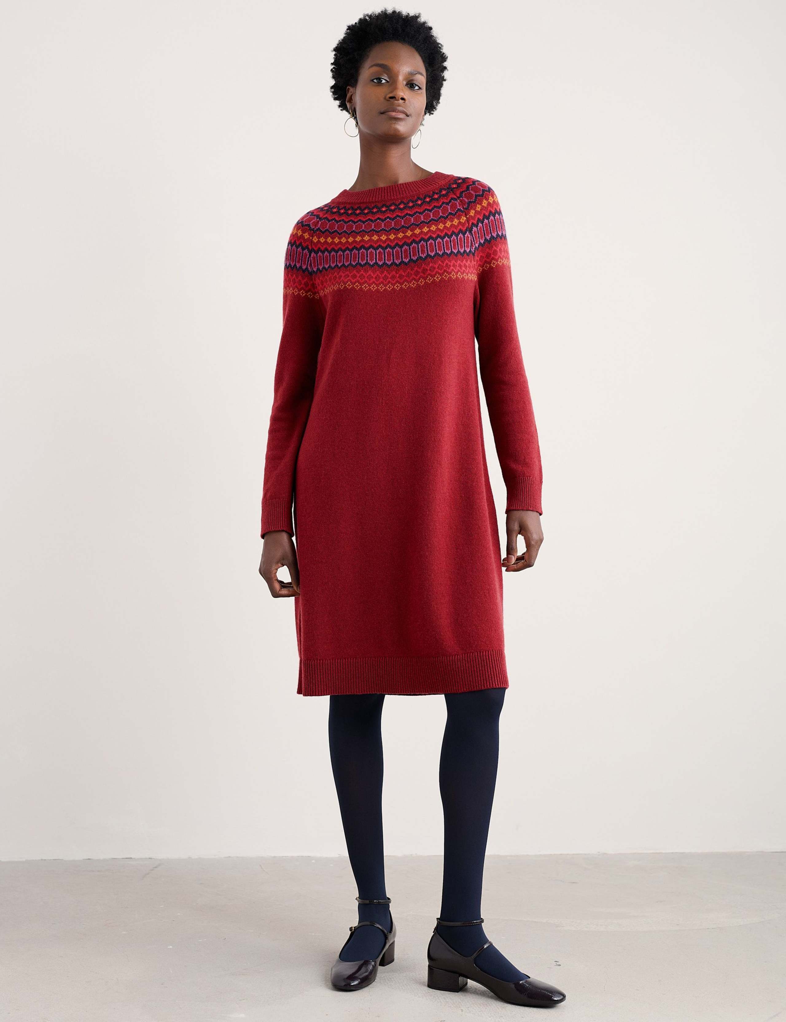 Cotton Blend Jumper Dress with Merino Wool 3 of 5