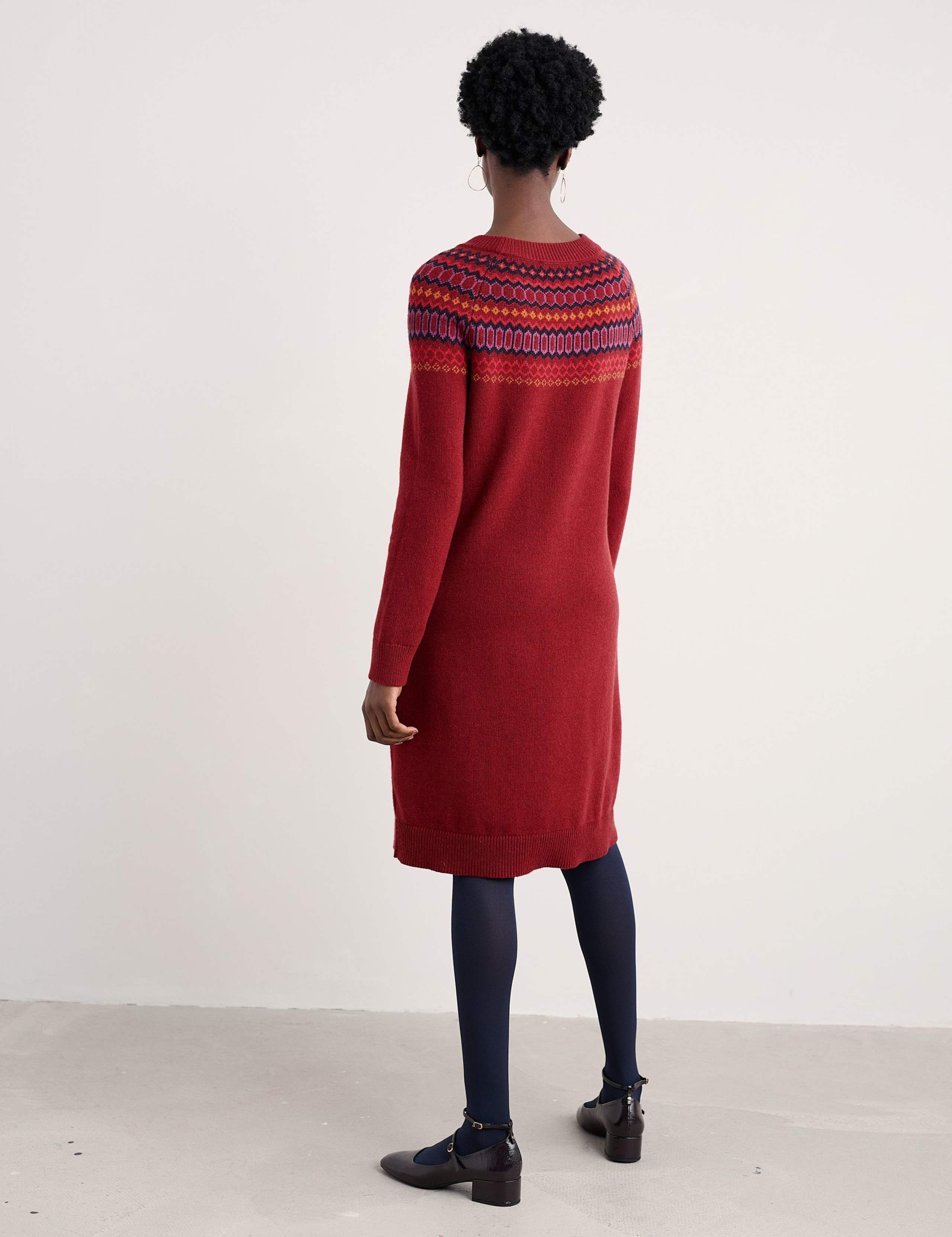 Cotton Blend Jumper Dress with Merino Wool 4 of 5