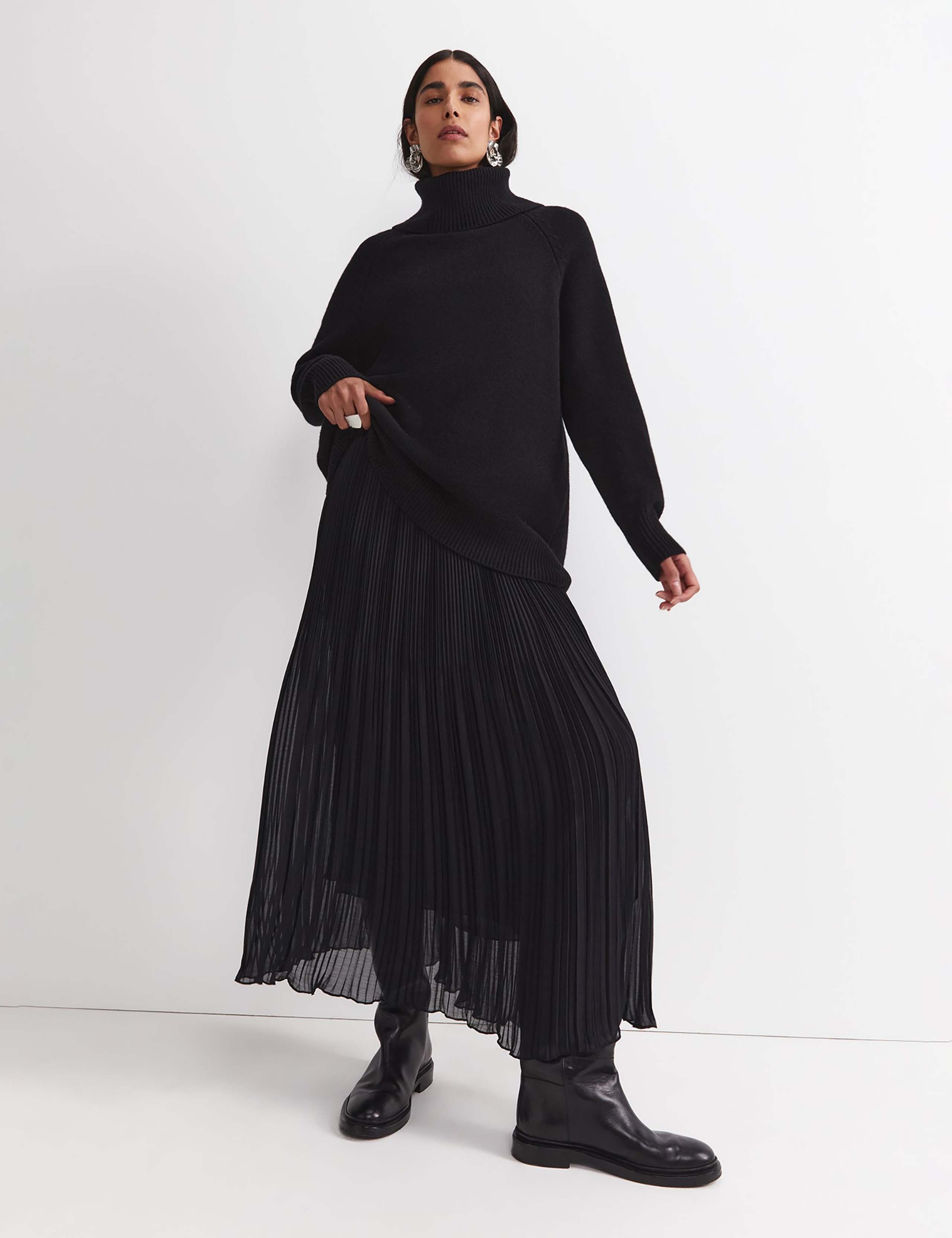 Pure Wool Roll Neck Relaxed Jumper 1 of 6