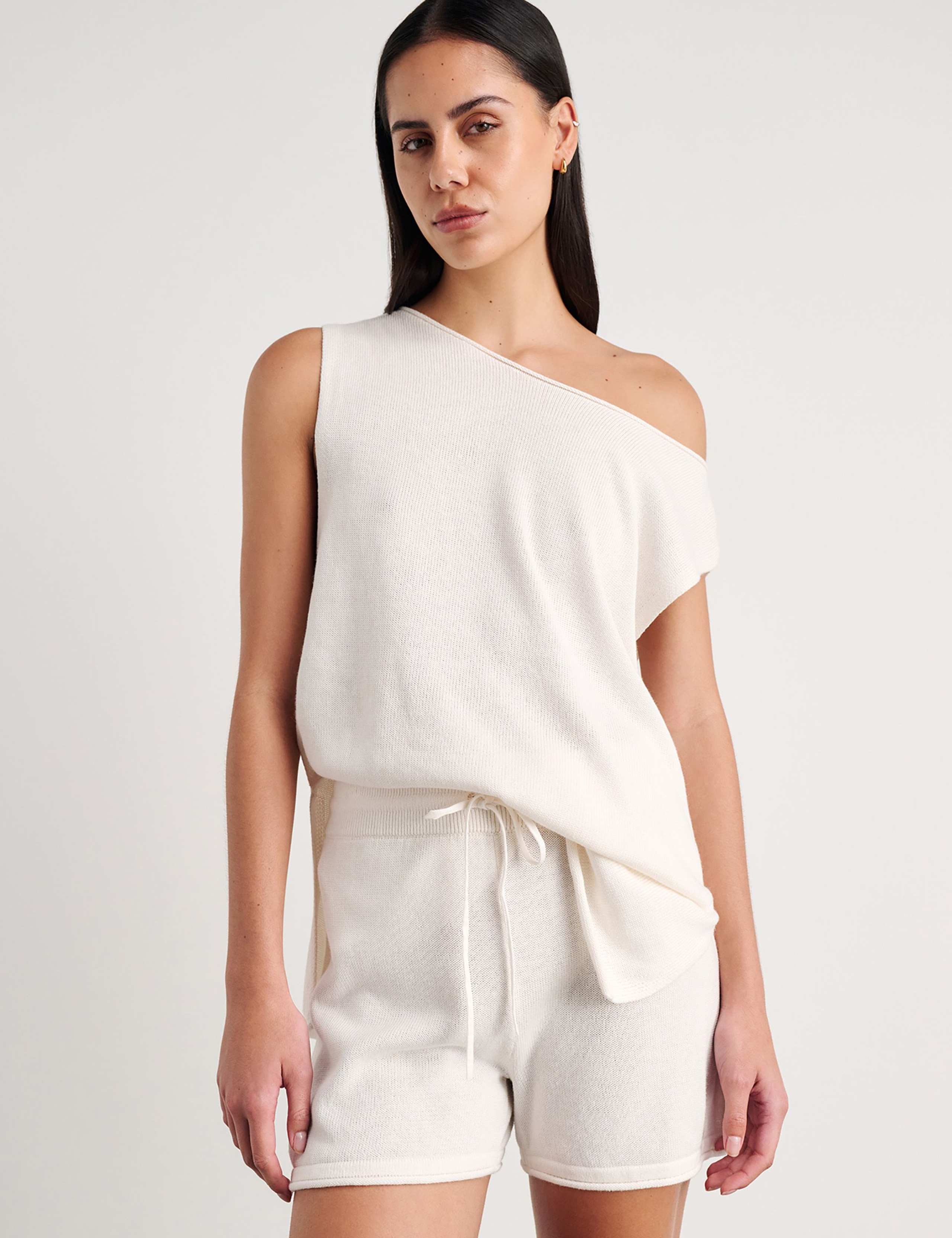 Linen Rich Relaxed Knitted T-Shirt 1 of 5