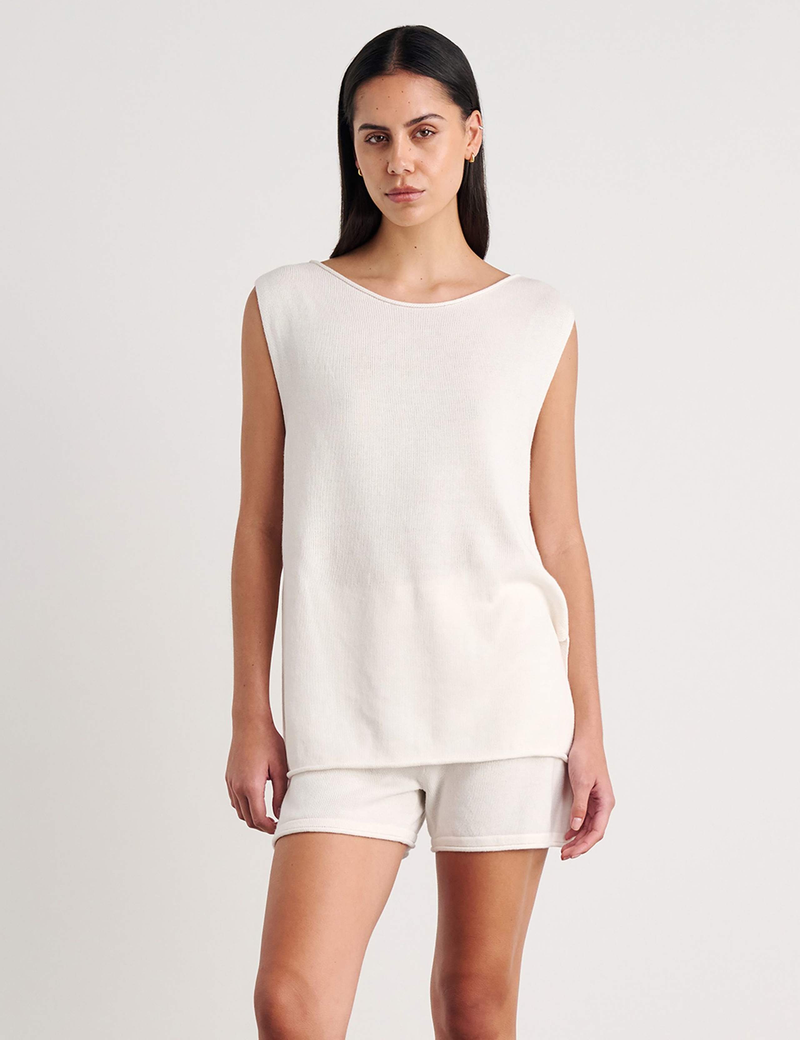 Linen Rich Relaxed Knitted T-Shirt 5 of 5