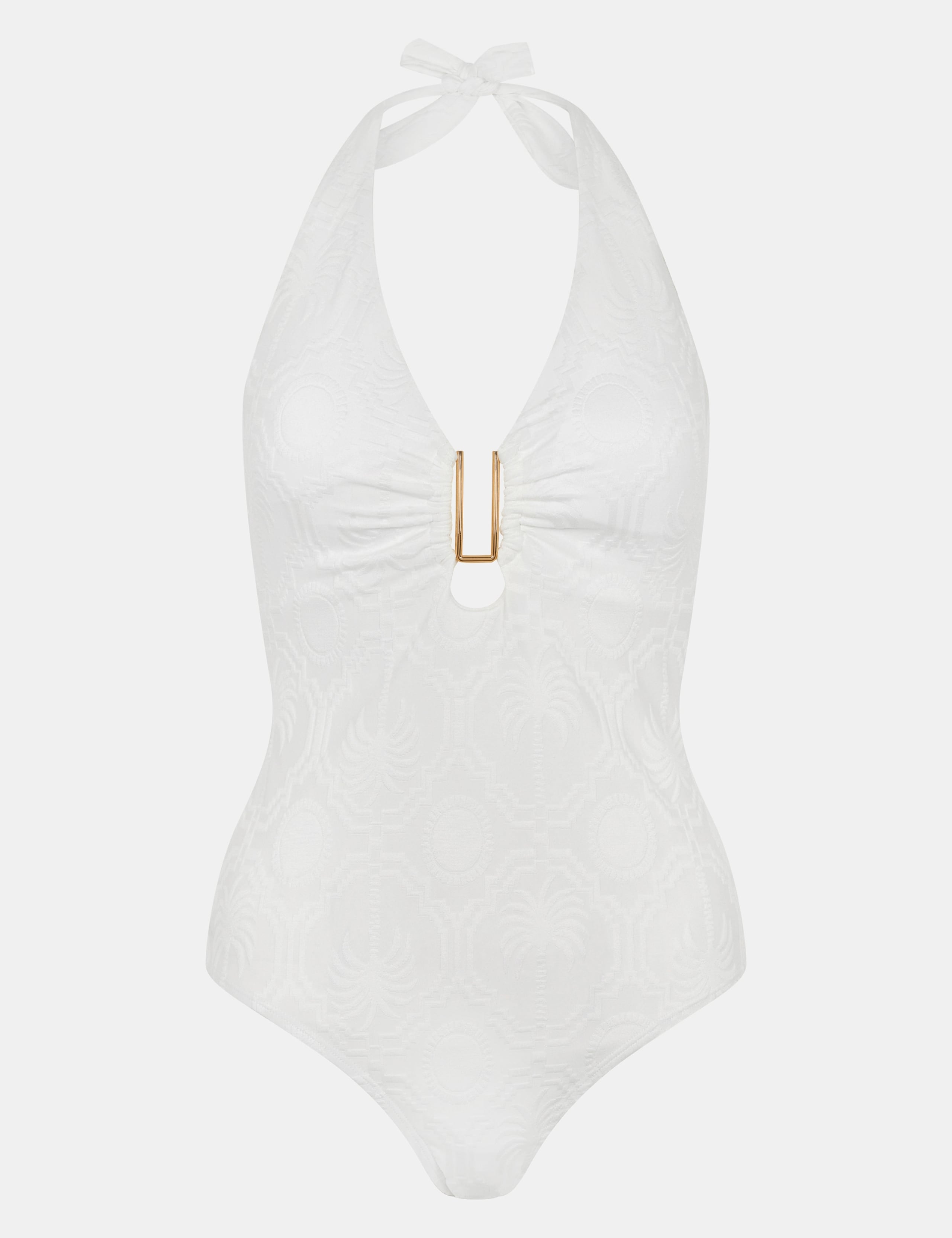 Textured Ring Detail Halterneck Swimsuit 2 of 5