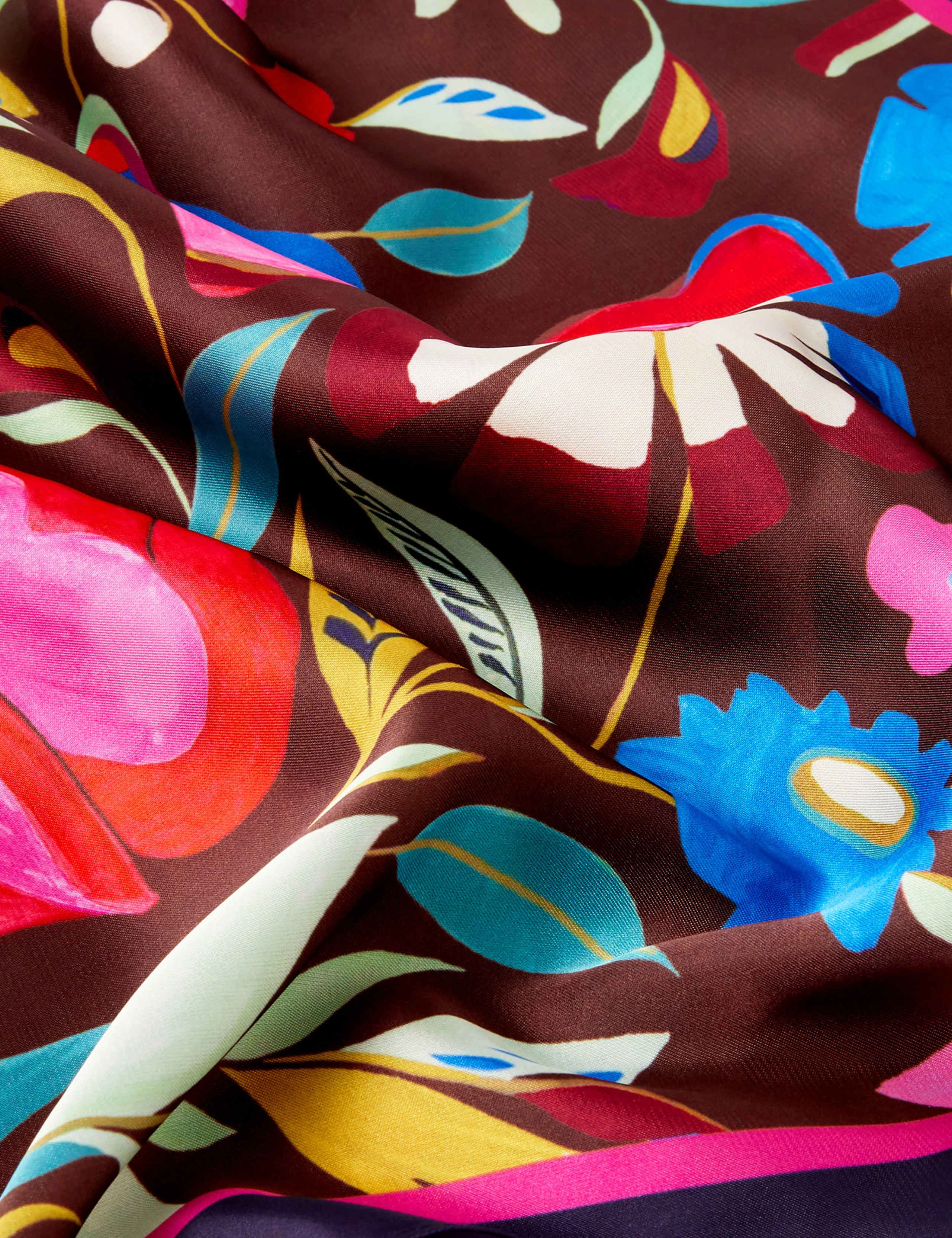 Satin Floral Print Square Scarf 2 of 3