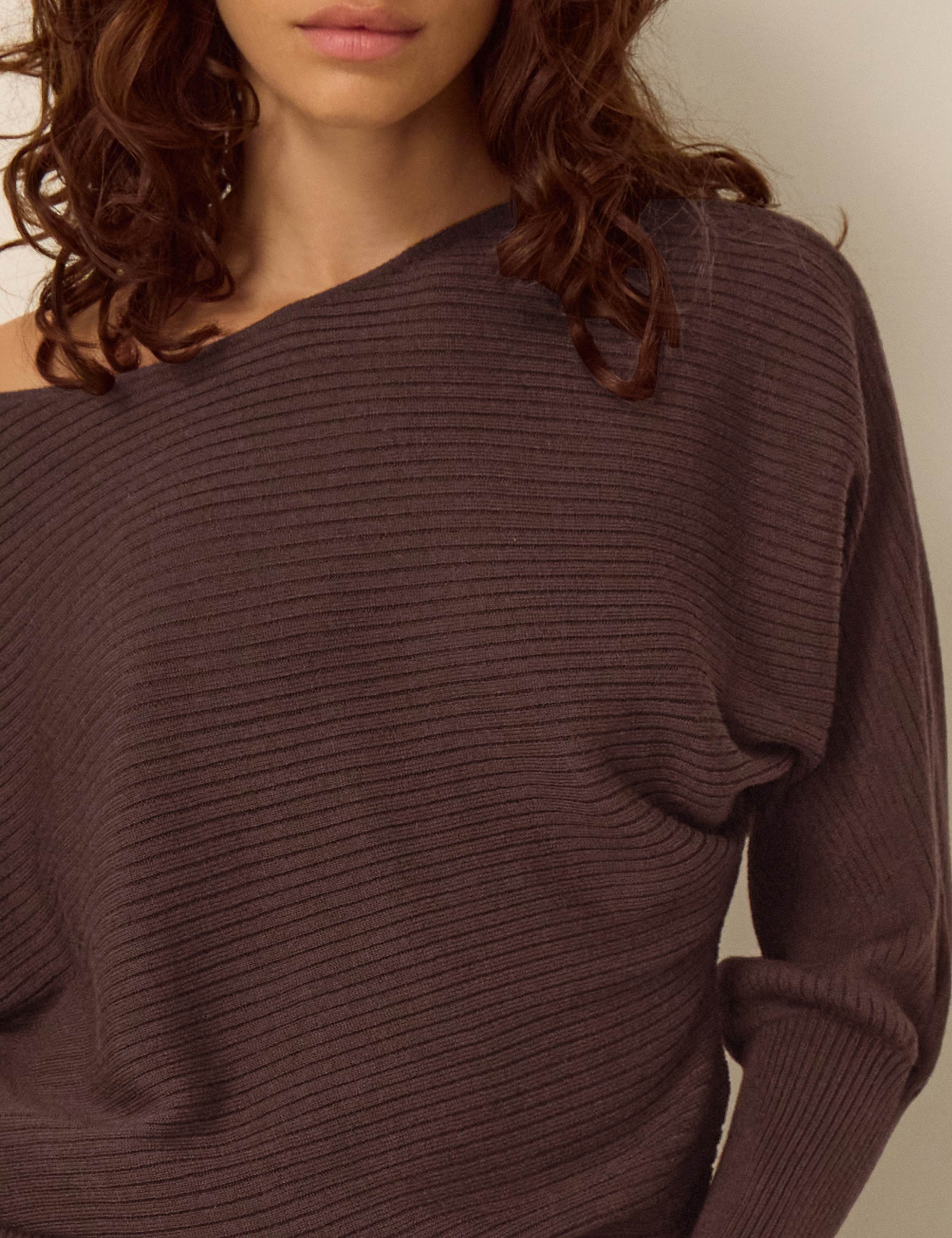 Textured Slash Neck Jumper with Wool 3 of 4